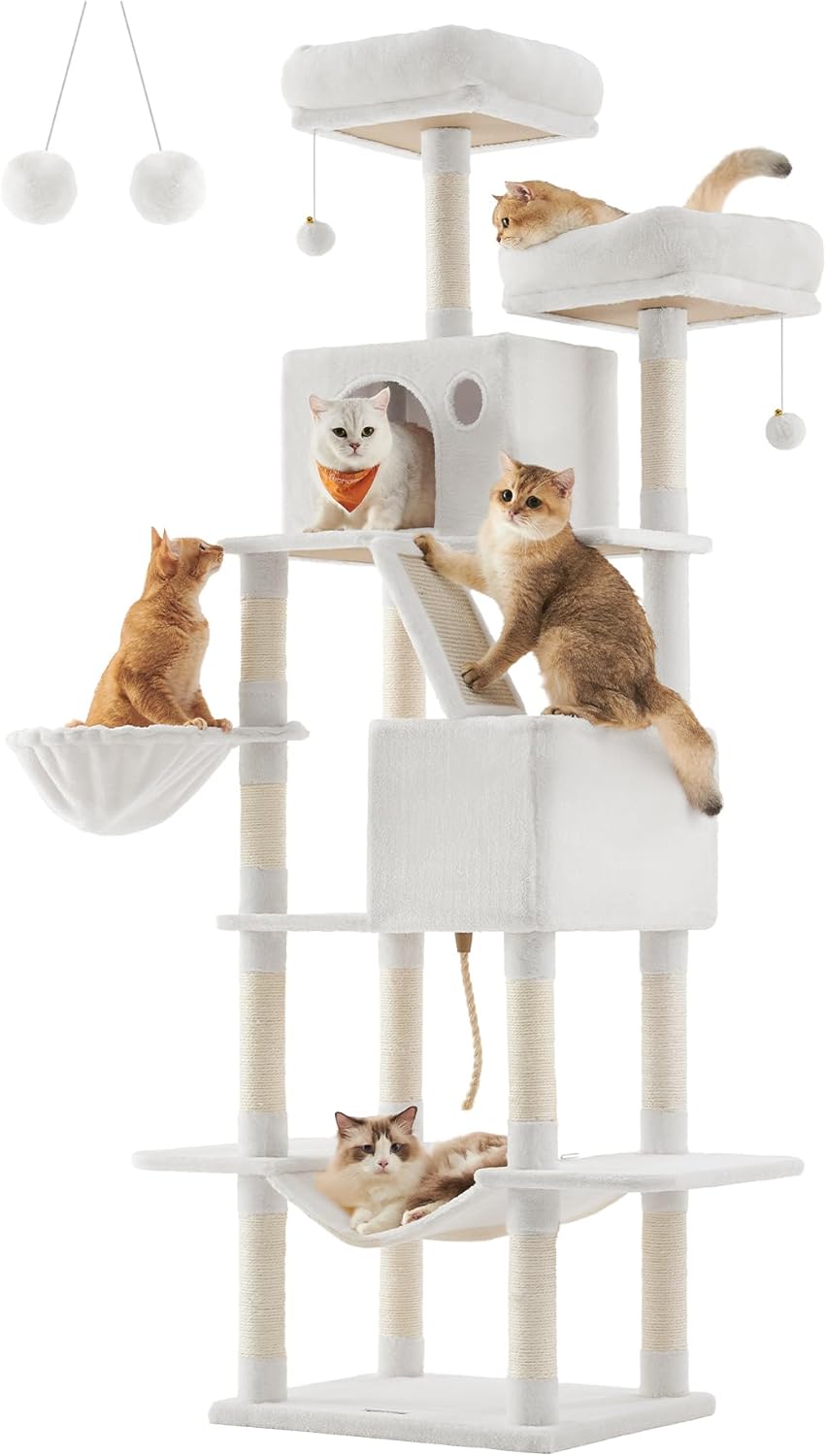 Feandrea Cat Tree 81.1-Inch Large Cat Tower for Indoor Cats