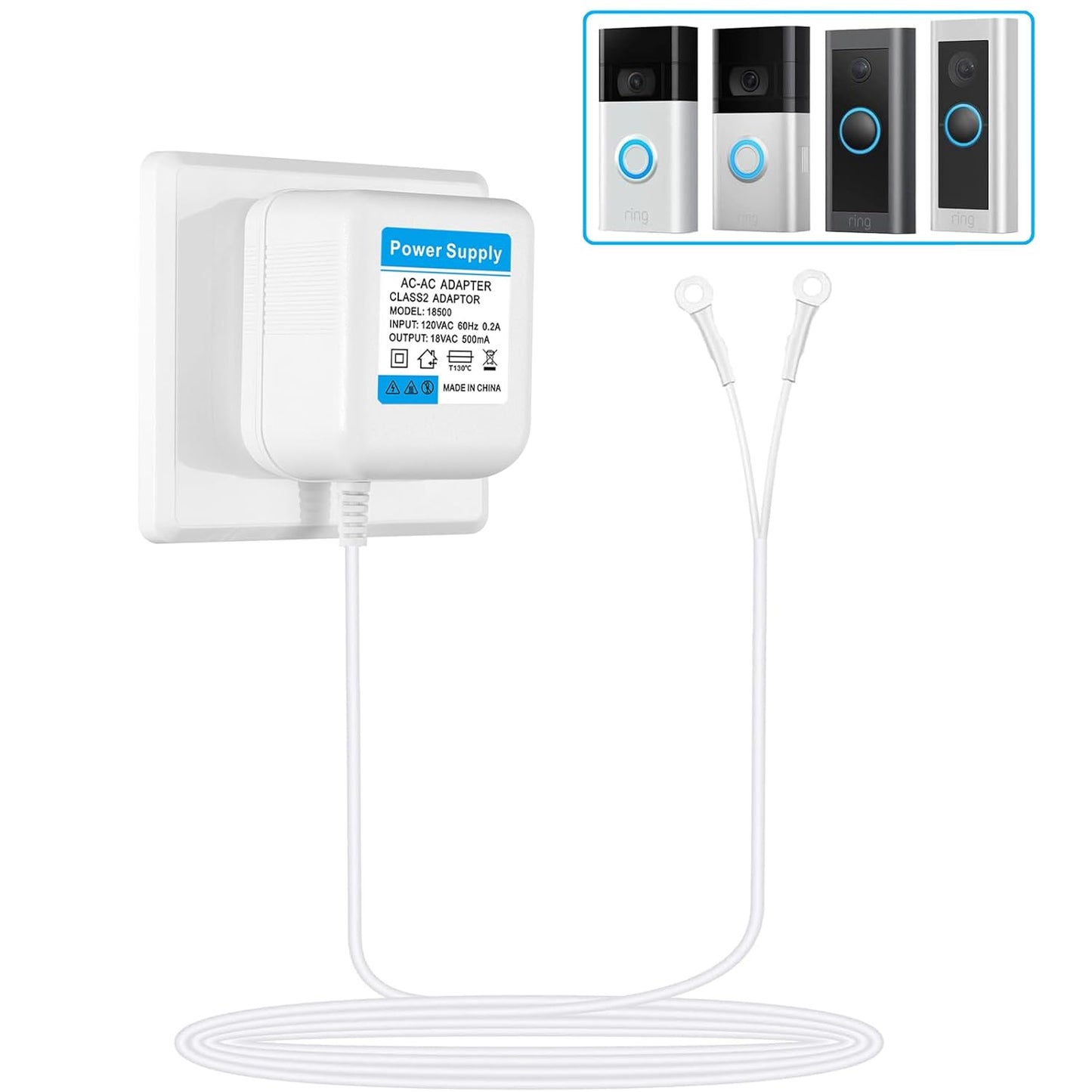 Universal 18V Power Adapter for Wireless Video Doorbells