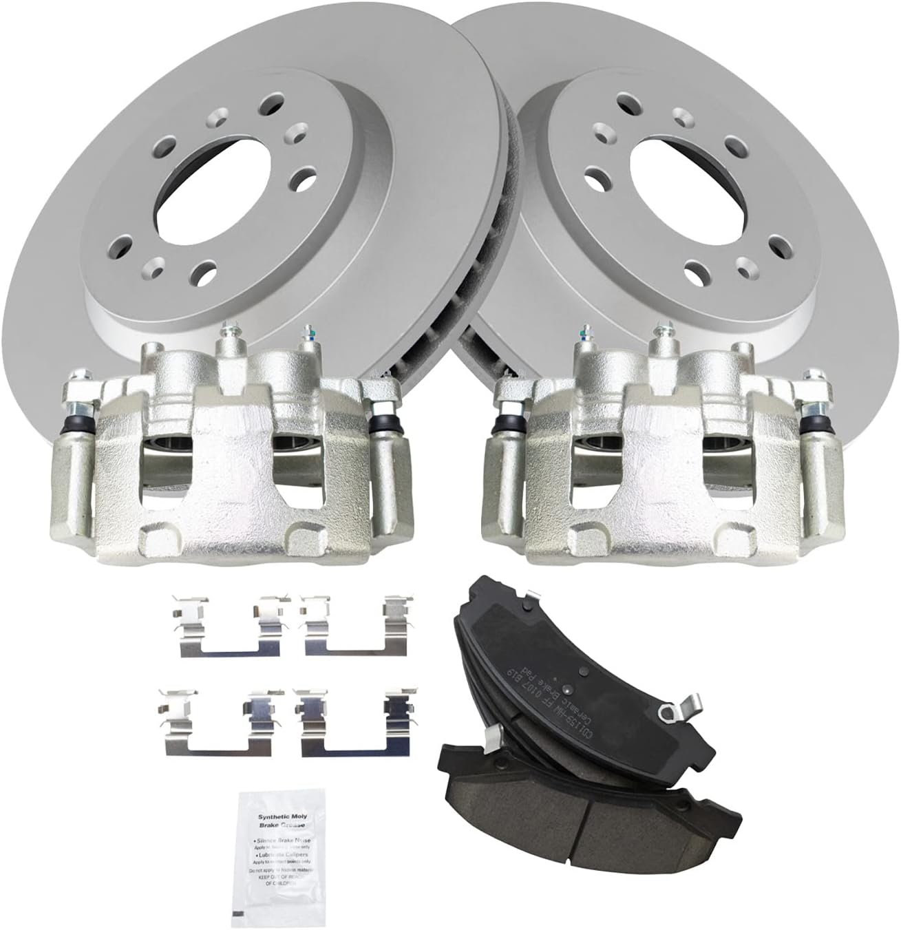 TRQ Front Ceramic Brake Pad and Rotor Kit for Buick Chevy
