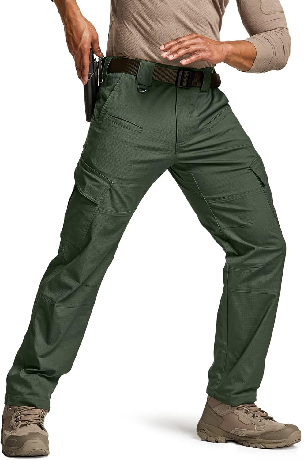 CQR Men's Flex Ripstop Cargo Pants - Water Resistant