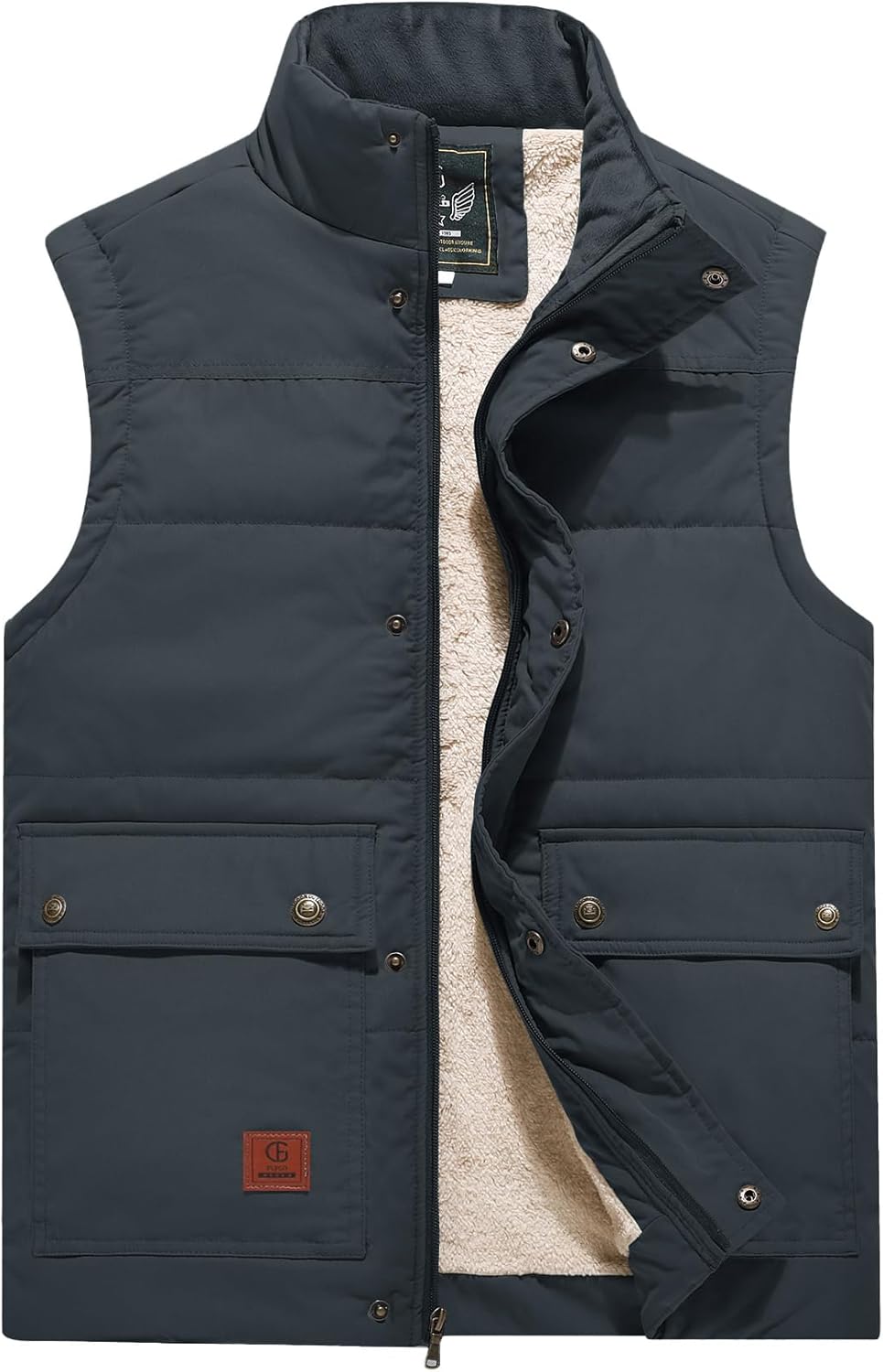 Flygo Men's Winter Warm Outdoor Padded Puffer Vest Jacket