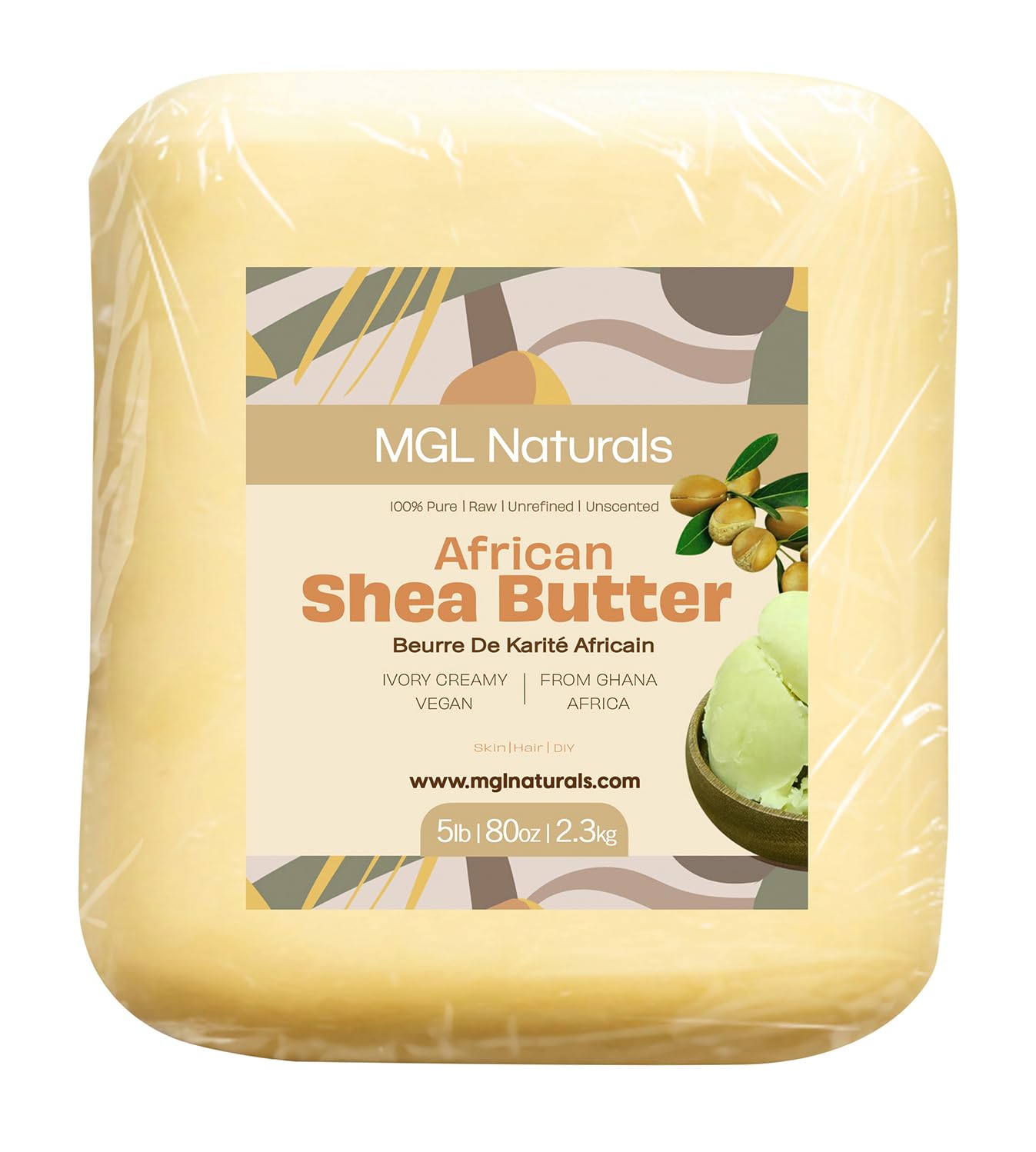MGL Naturals Raw African Shea Butter for Skin and Hair Care