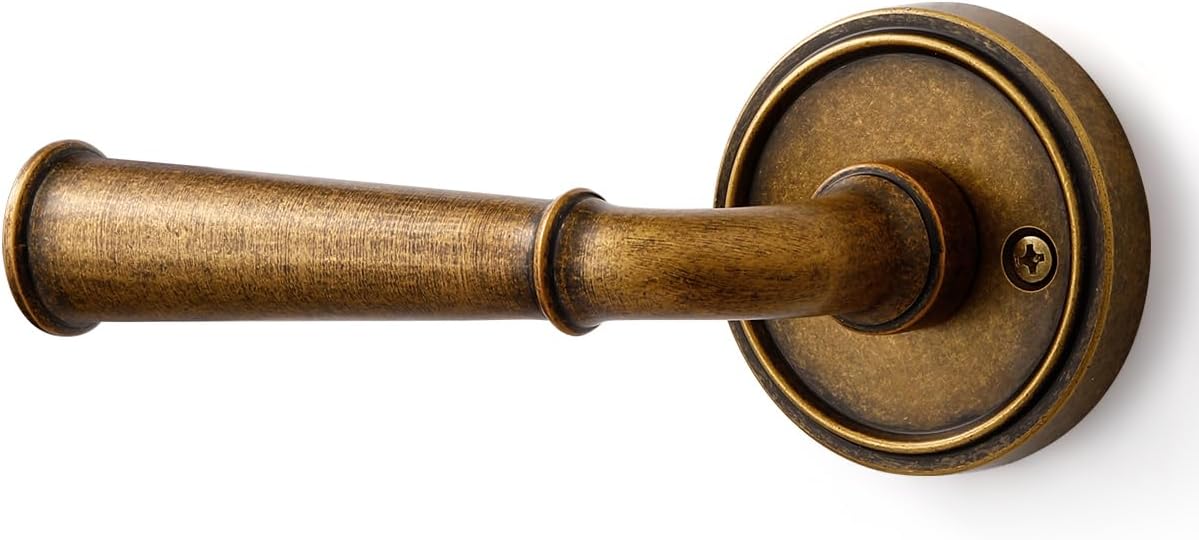 Passage Door Handle Antique Brass Retro Lever for Interiors