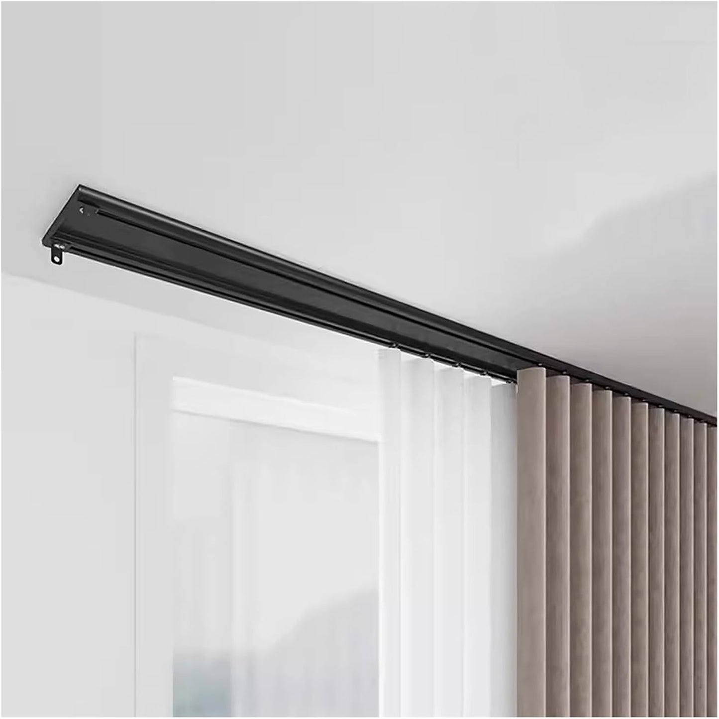 Ultimate Space Divider: 30ft Black Alloy Curtain Rod