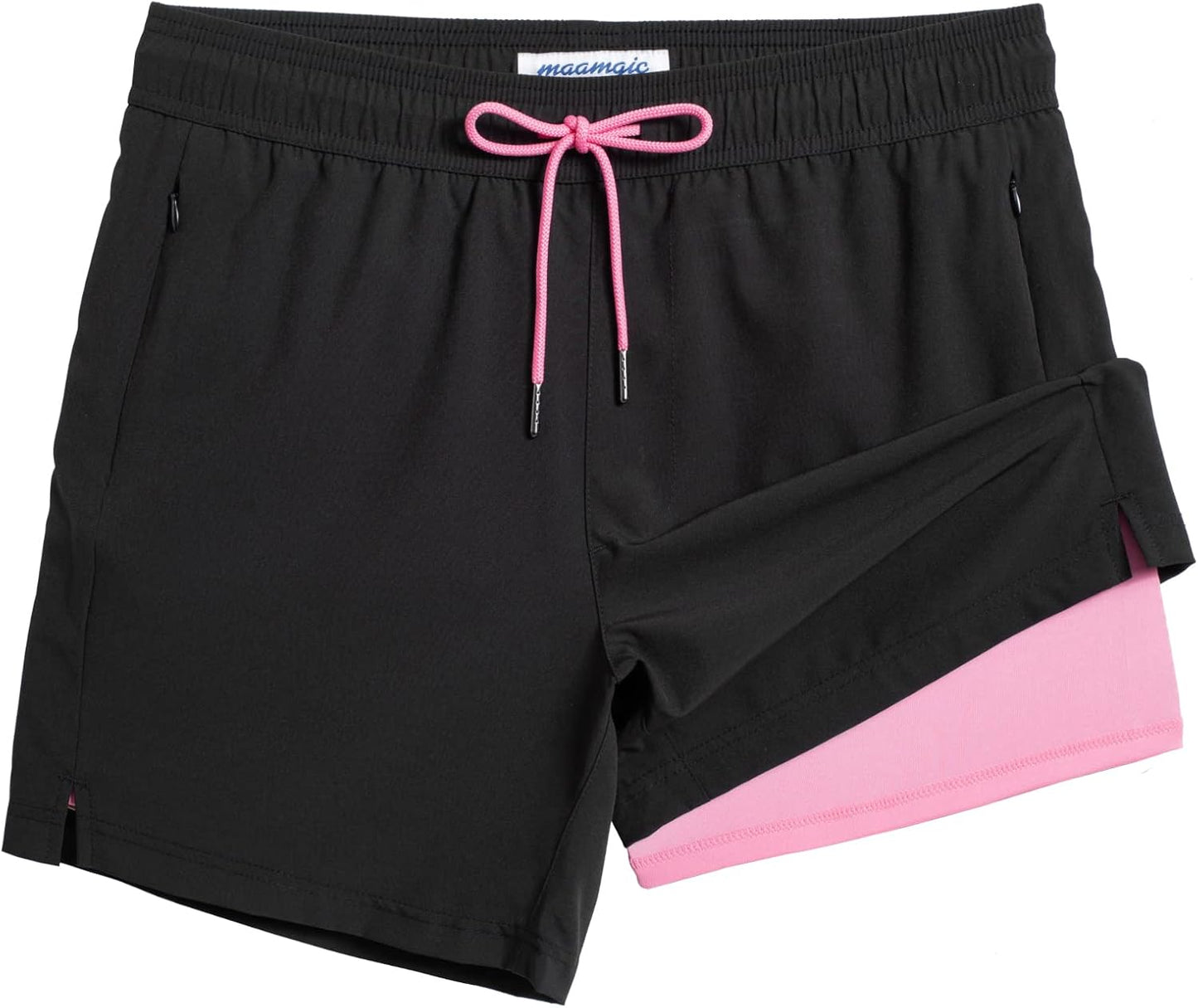 maamgic 5inch Mens Swimming Trunks with Compression Liner
