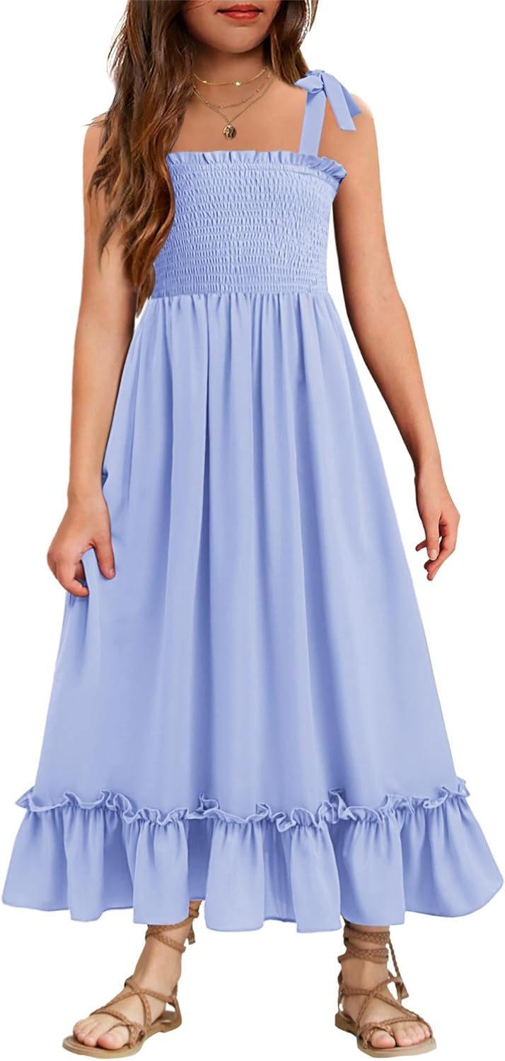 Arshiner Girls Summer Dress Boho Beach Casual Maxi Dresses