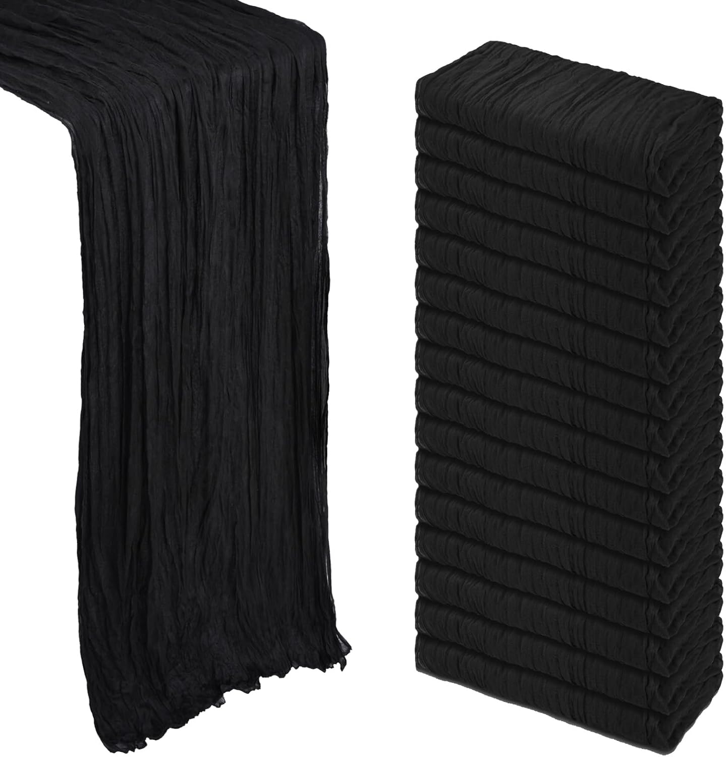 16 Pack Black Table Runner Cheesecloth for Elegant Events