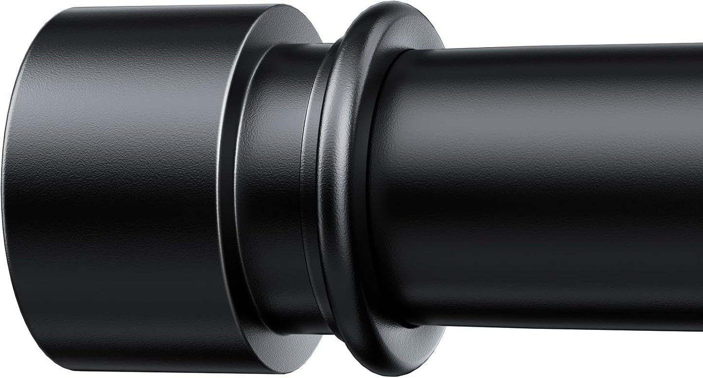 Adjustable Heavy Duty Black Curtain Rods - Easy Install, Modern Design