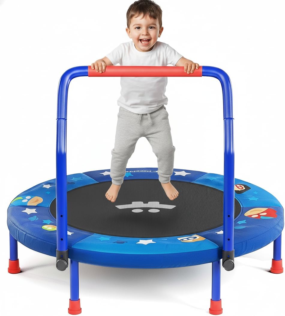 36-Inch Mini Trampoline for Toddlers - Safe Indoor Fun