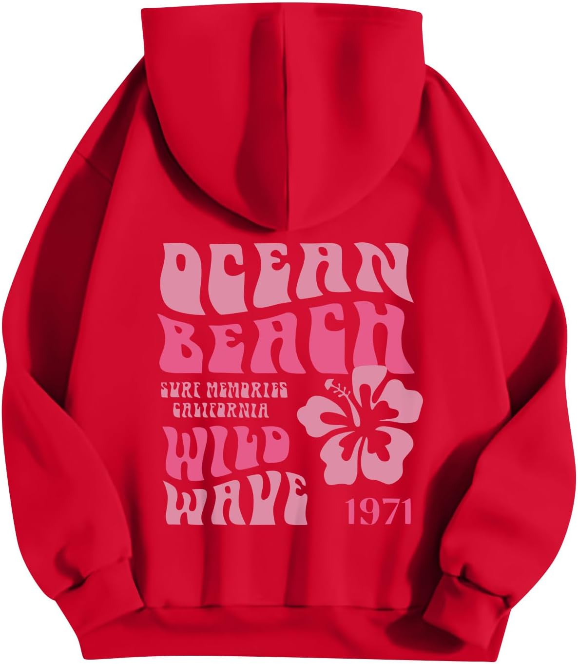 Pink Palm Puff Oversized Sweatshirt - Cozy Pockets