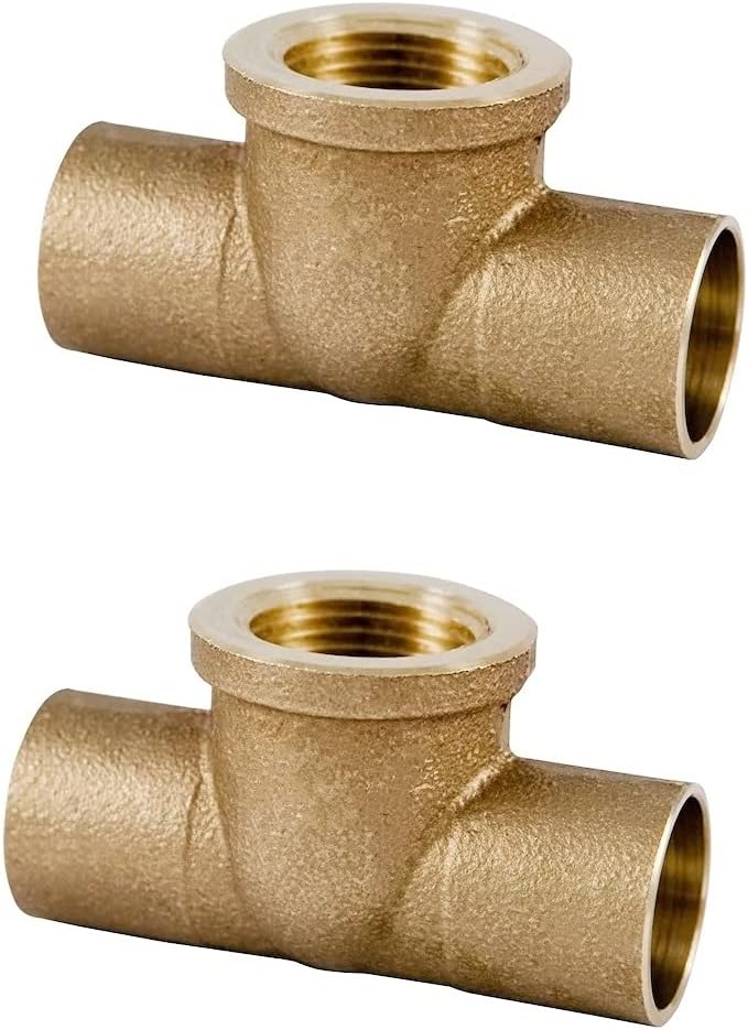 EZ-FLUID Plumbing 1 in C X C X FIP Sweat Brass Tee for Plumbing