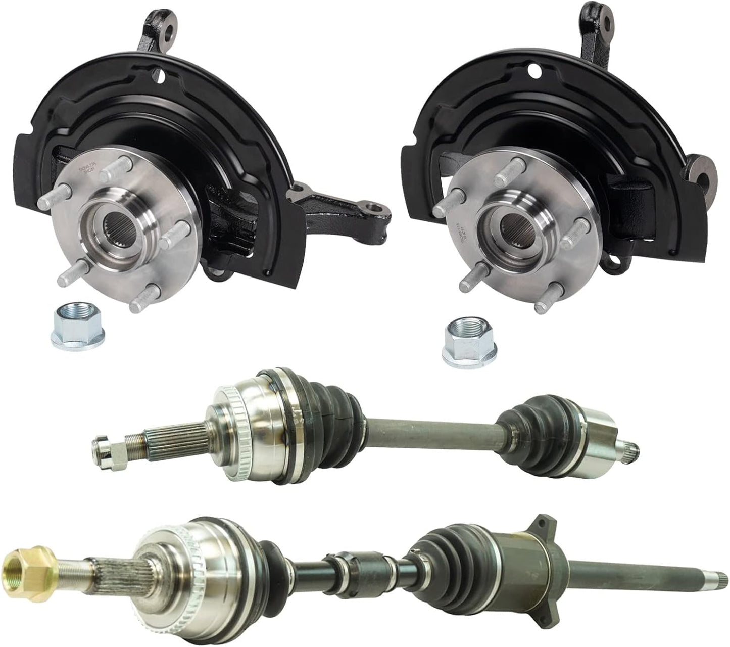 TRQ Front Drivetrain Kit CV Axle Shaft Assembly for Nissan