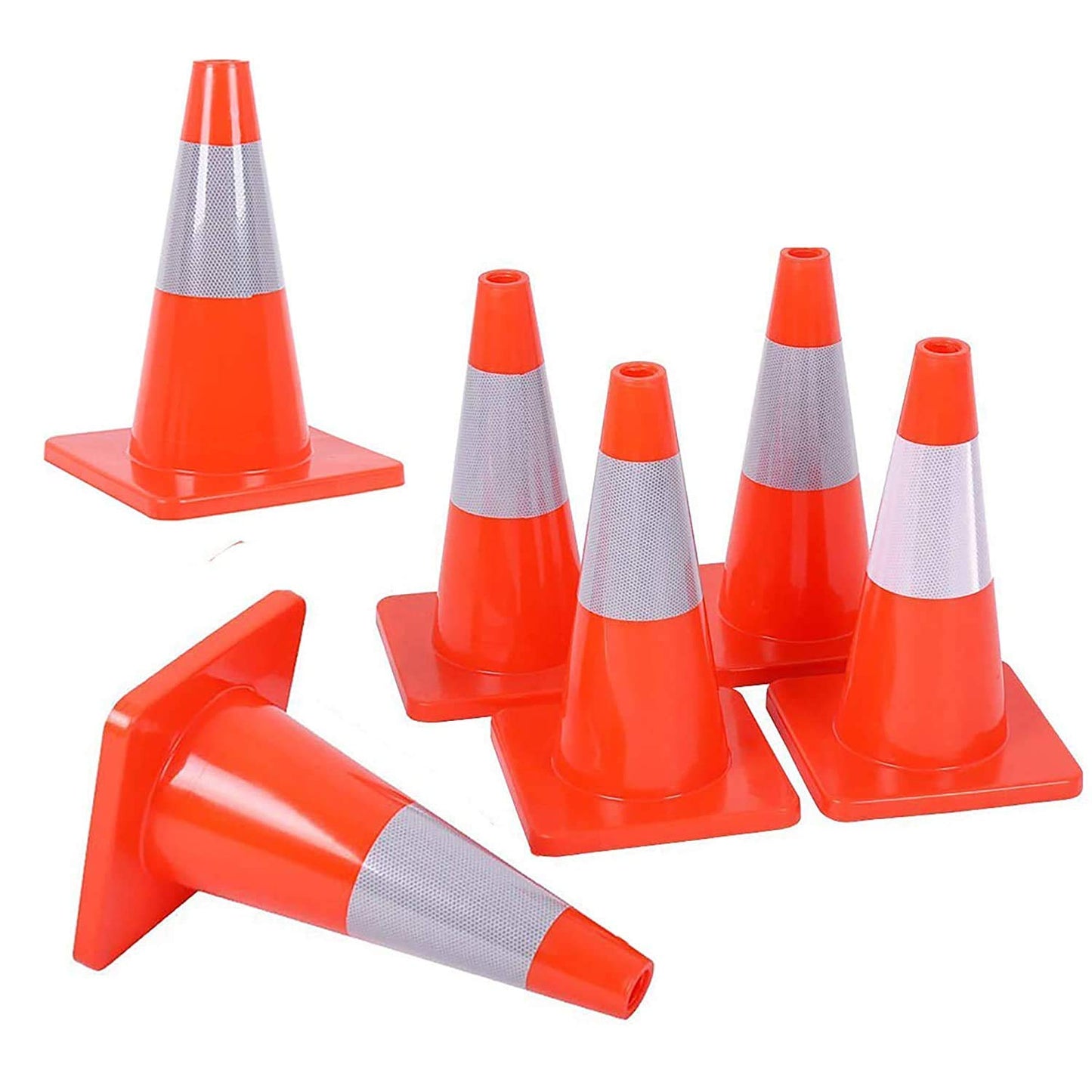 Reliancer 12PCS 18in Traffic Cones for Road Safety and Parking