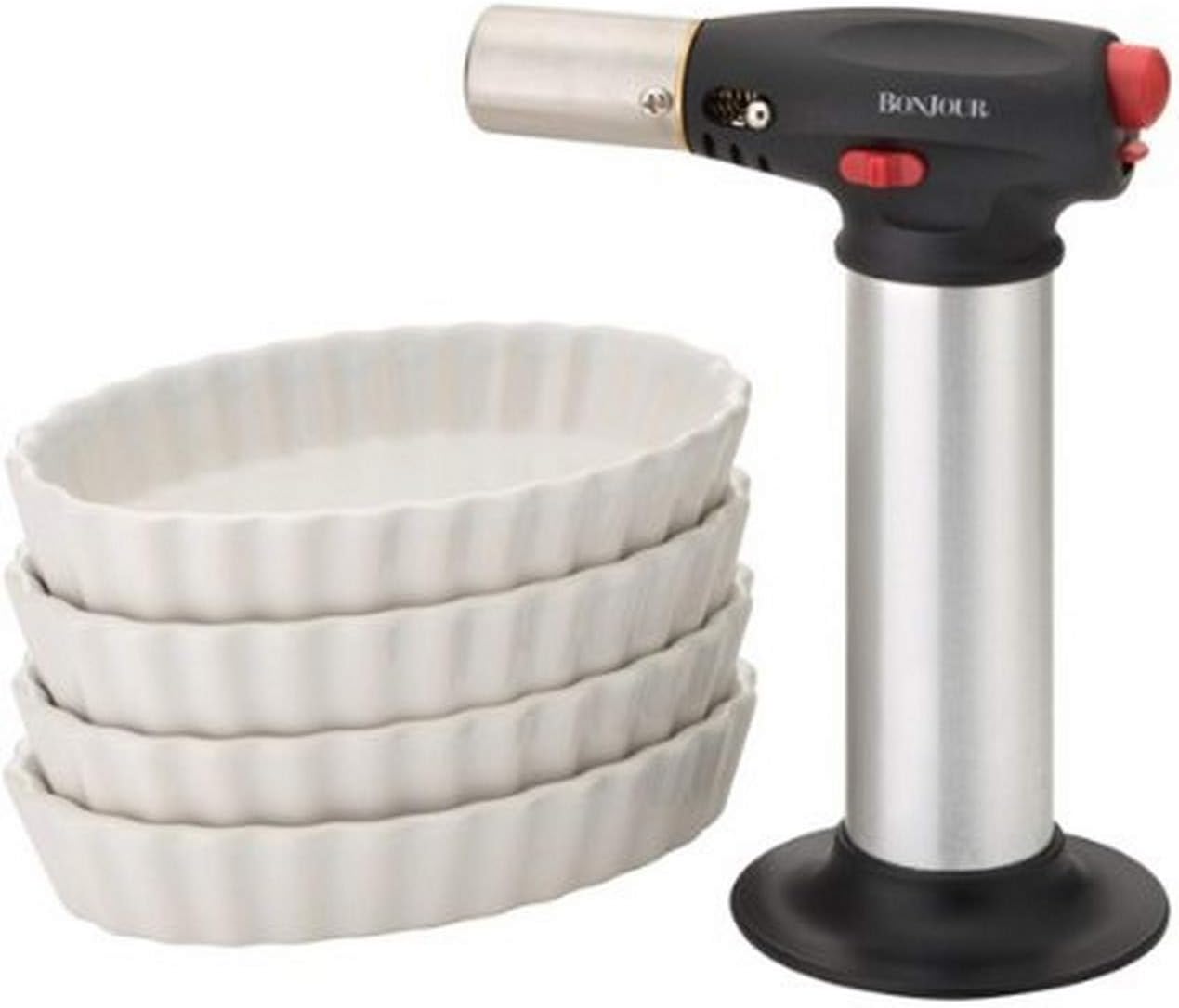 BonJour Chef's Tools Butane Torch and Ramekin Set for Desserts