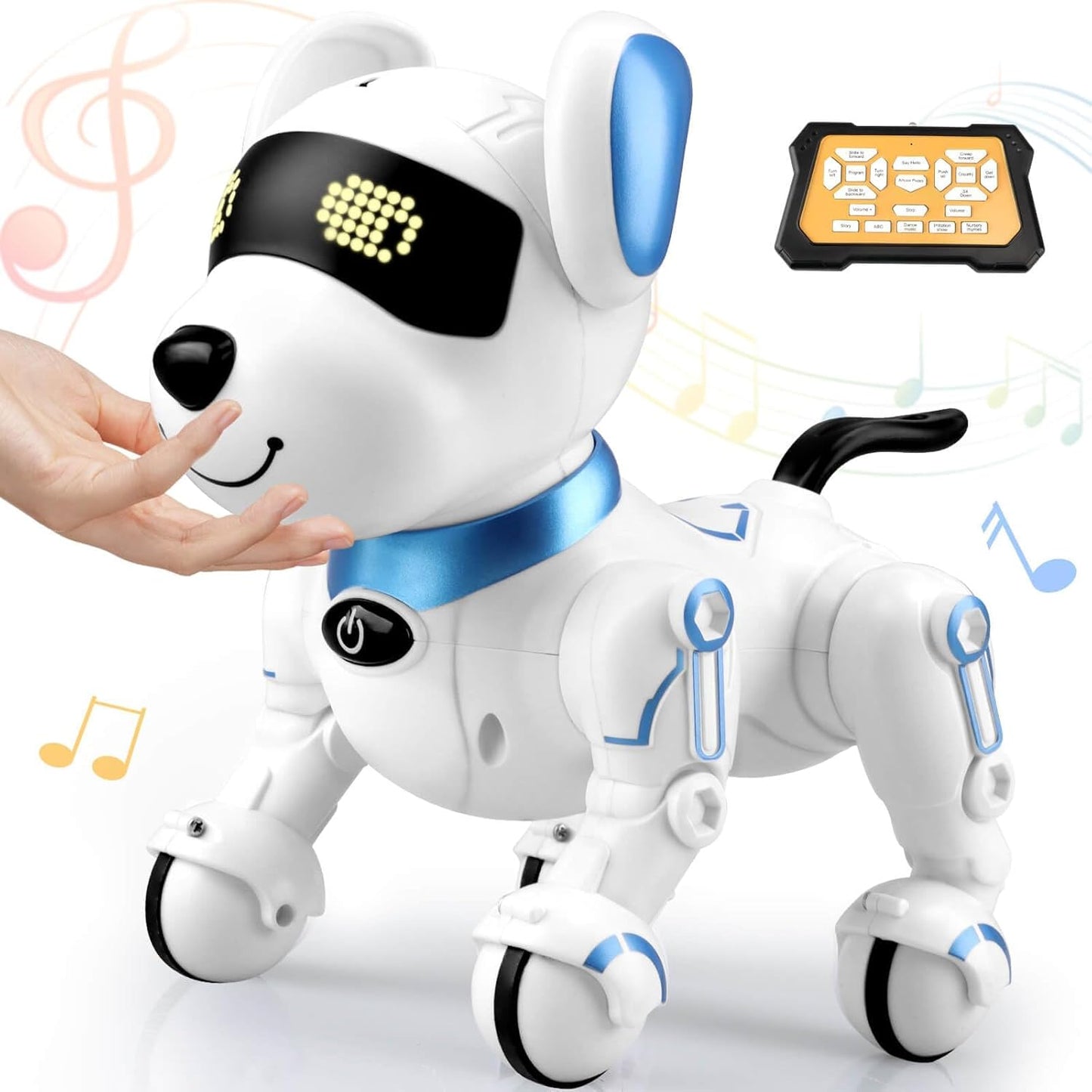 Interactive Remote Control Robot Dog Toy for Kids 8-12, Blue