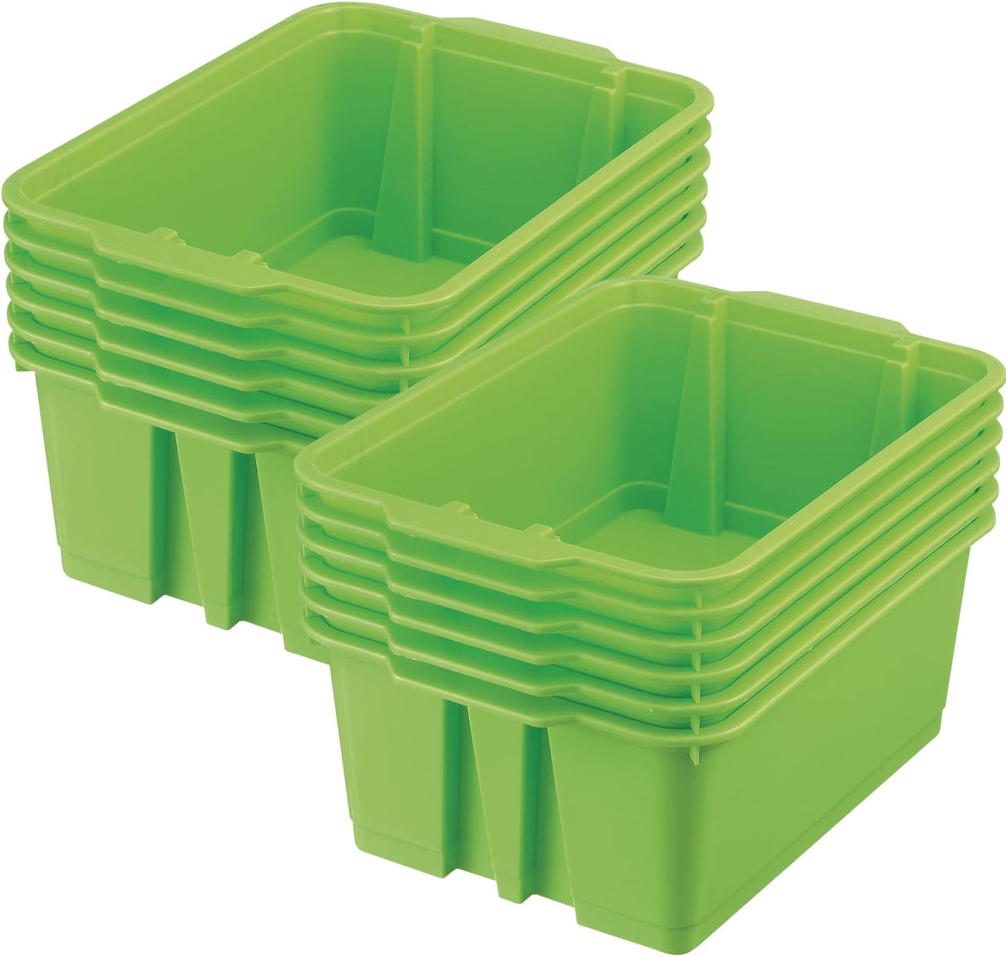 Stackable Plastic Book and Organizer Bins for Home or Classroom