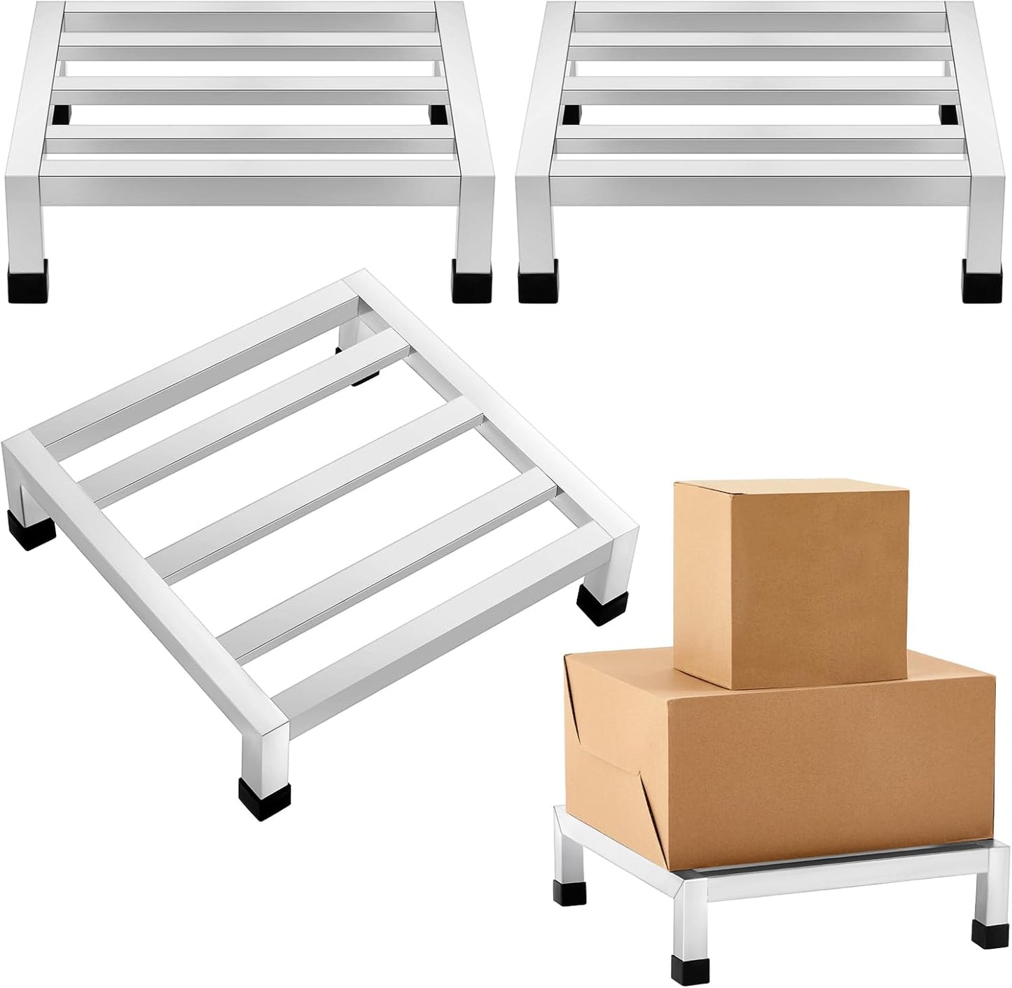 Stainless Steel Dunnage Rack 3 Pack for Heavy Duty Storage