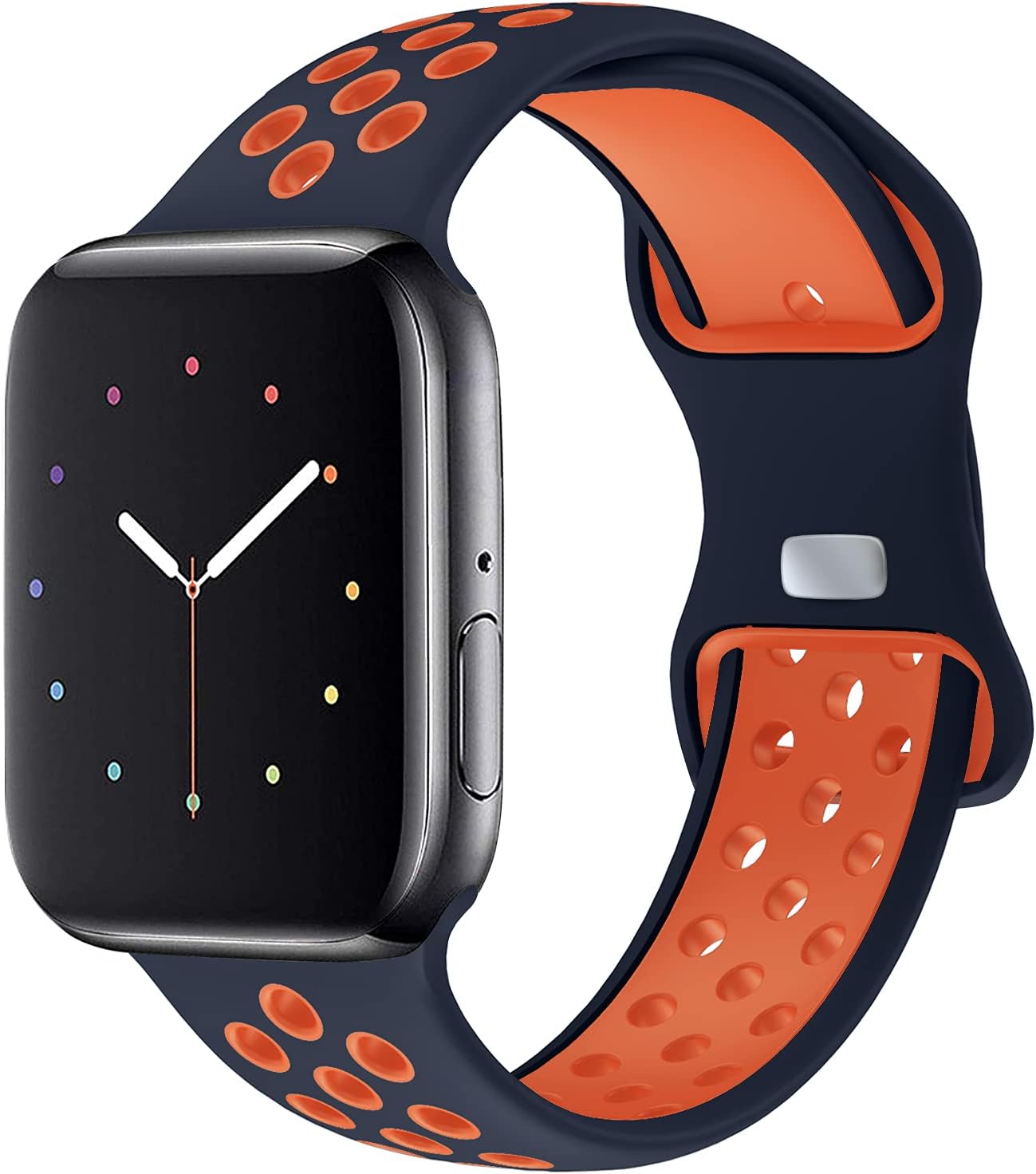 Breathable Silicone Sport Band for Apple Watch, Blue Orange