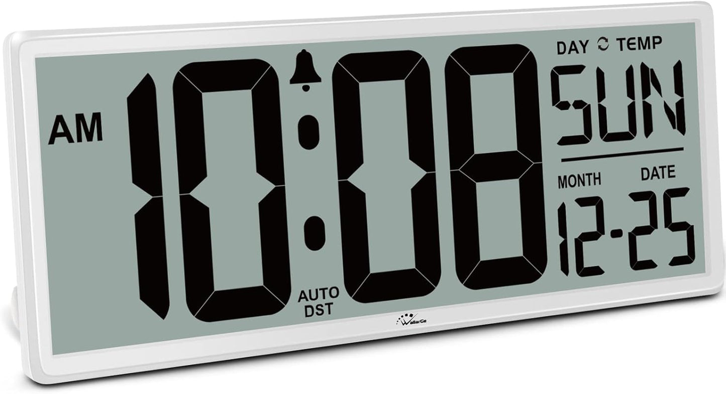 Large Digital Wall Clock with Jumbo Numbers for Easy Reading