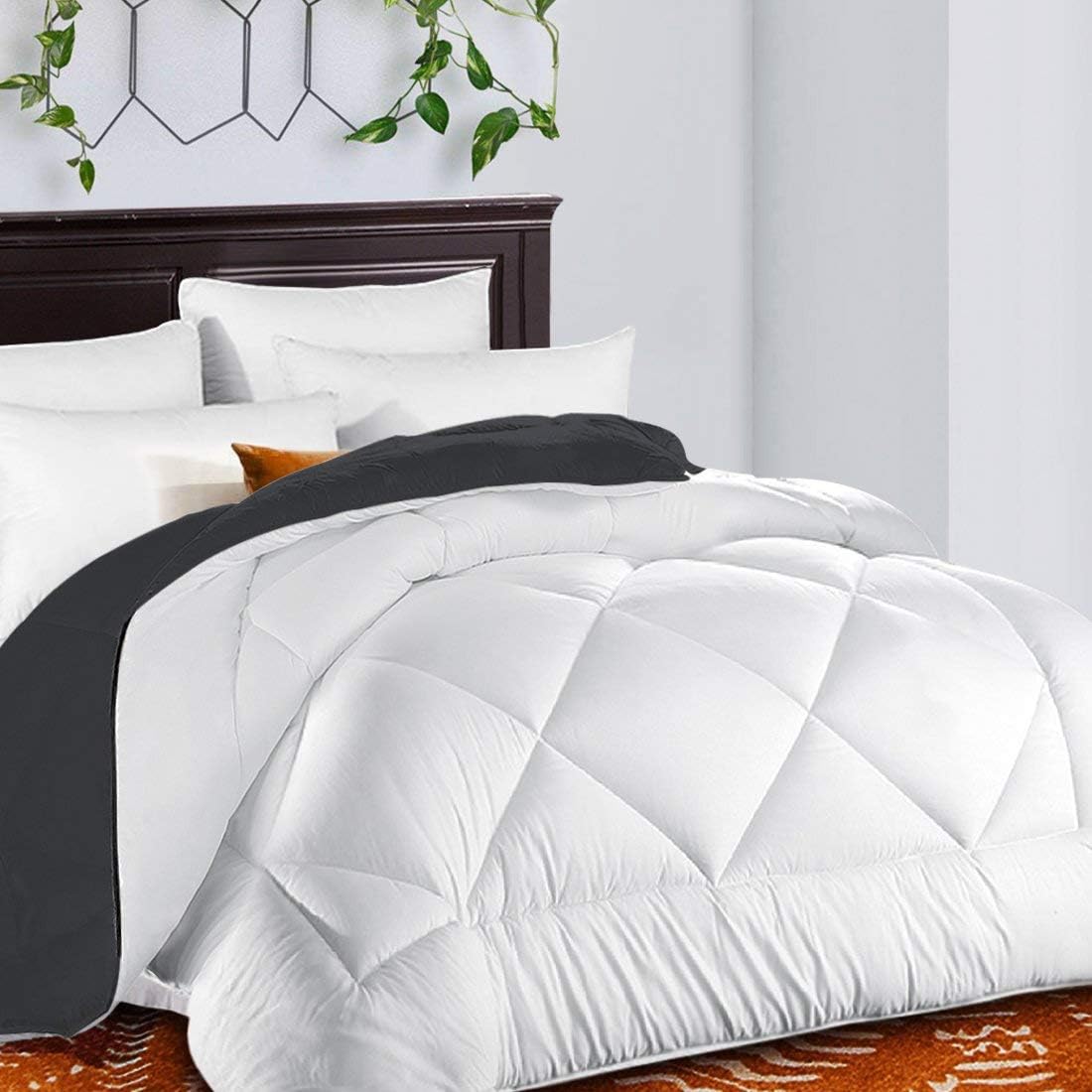 TEKAMON All Season Reversible King Comforter for Year-Round Comfort