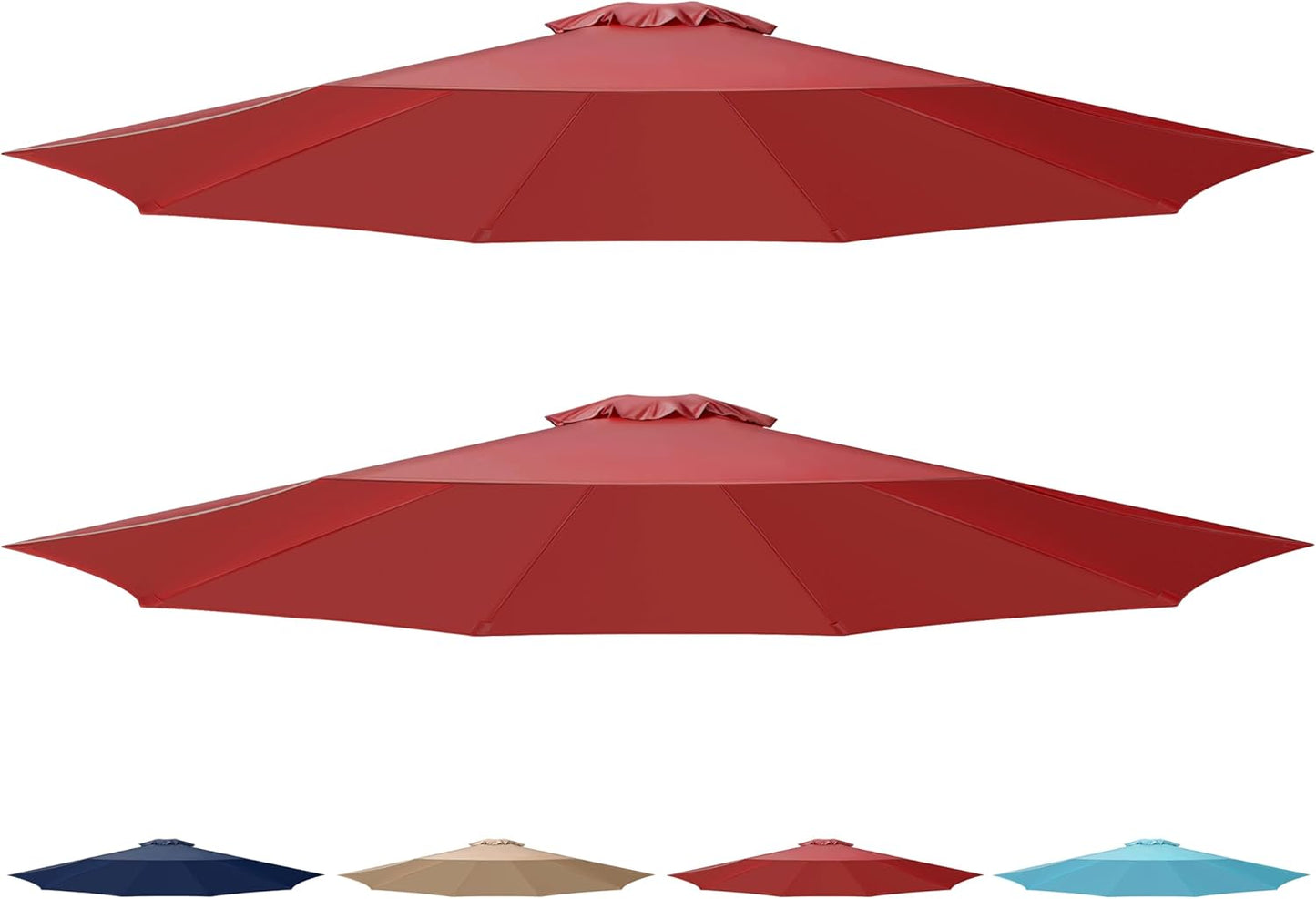 9ft Patio Umbrella Replacement Canopy for Outdoor Use - Red