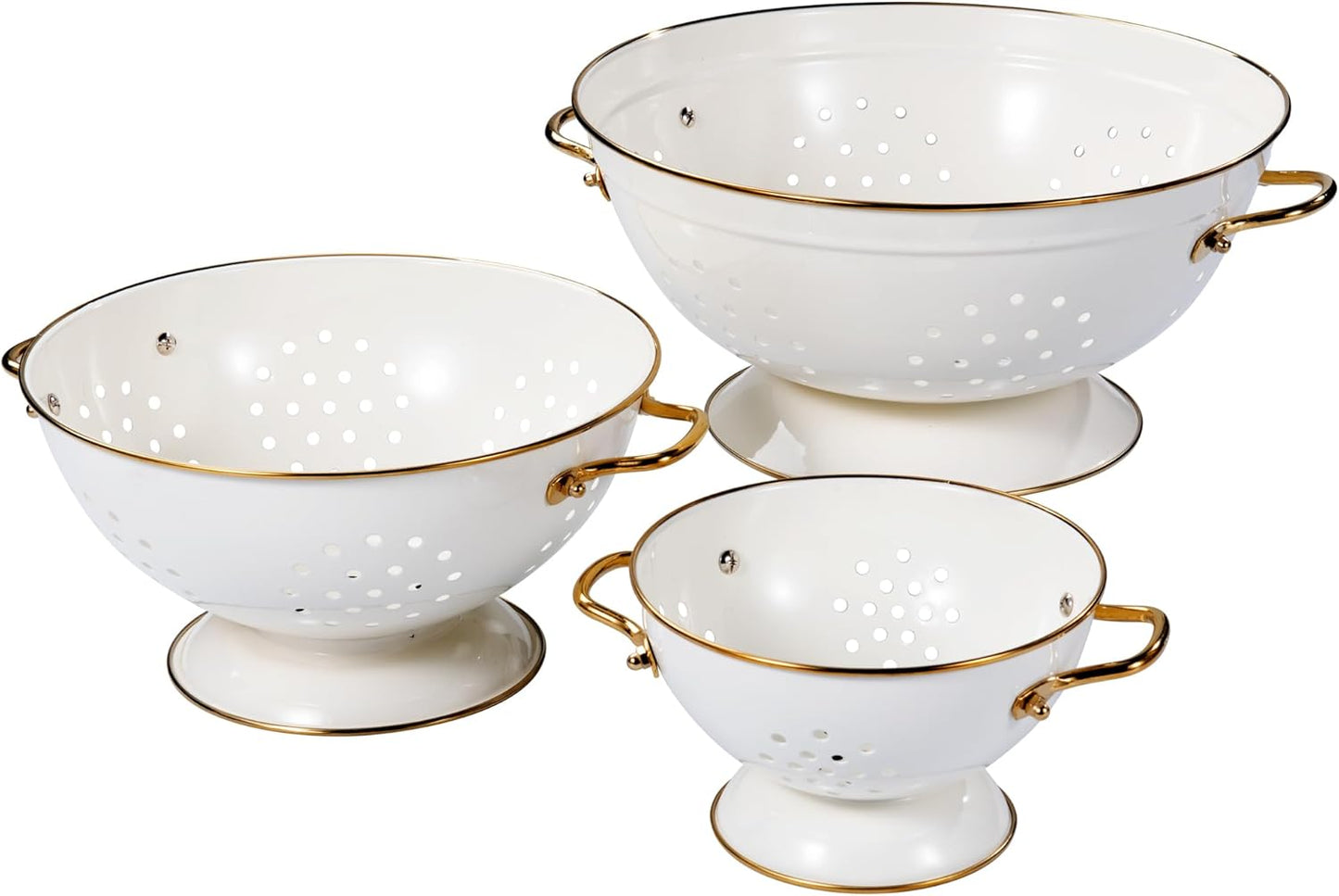 BeFare Metal Colander Set - Effortless Food Straining