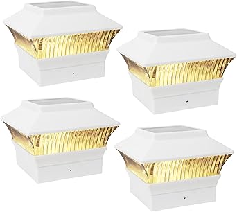 25 Lumen Solar Post Cap Lights for 3.5in & 4in Posts - 4 PK