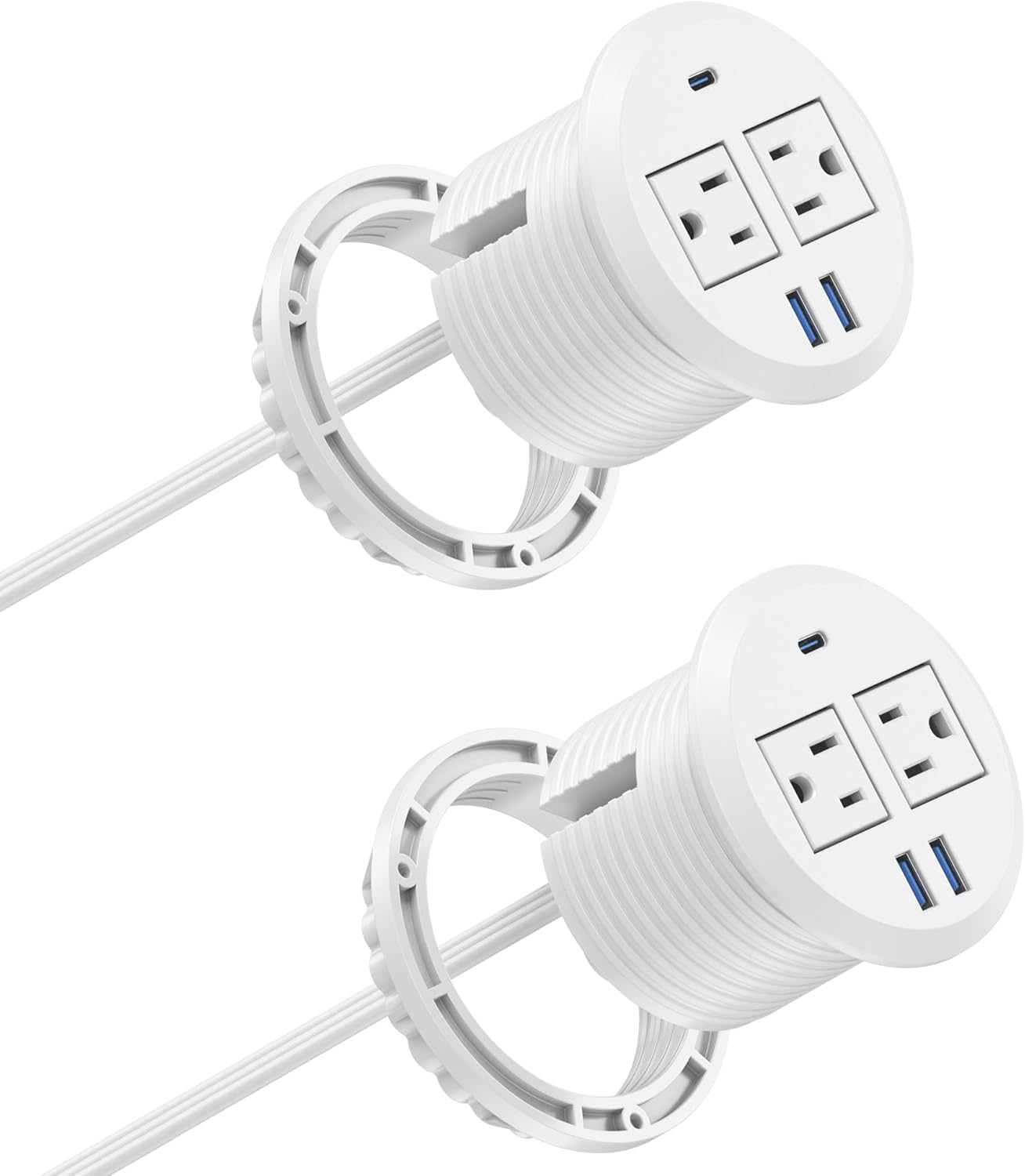 3 inch Desktop Power Grommet with USB C for Fast Charging