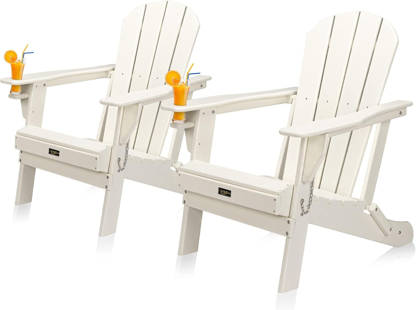 VINGLI Plastic Adirondack Chairs Set of 2 for Outdoor Comfort