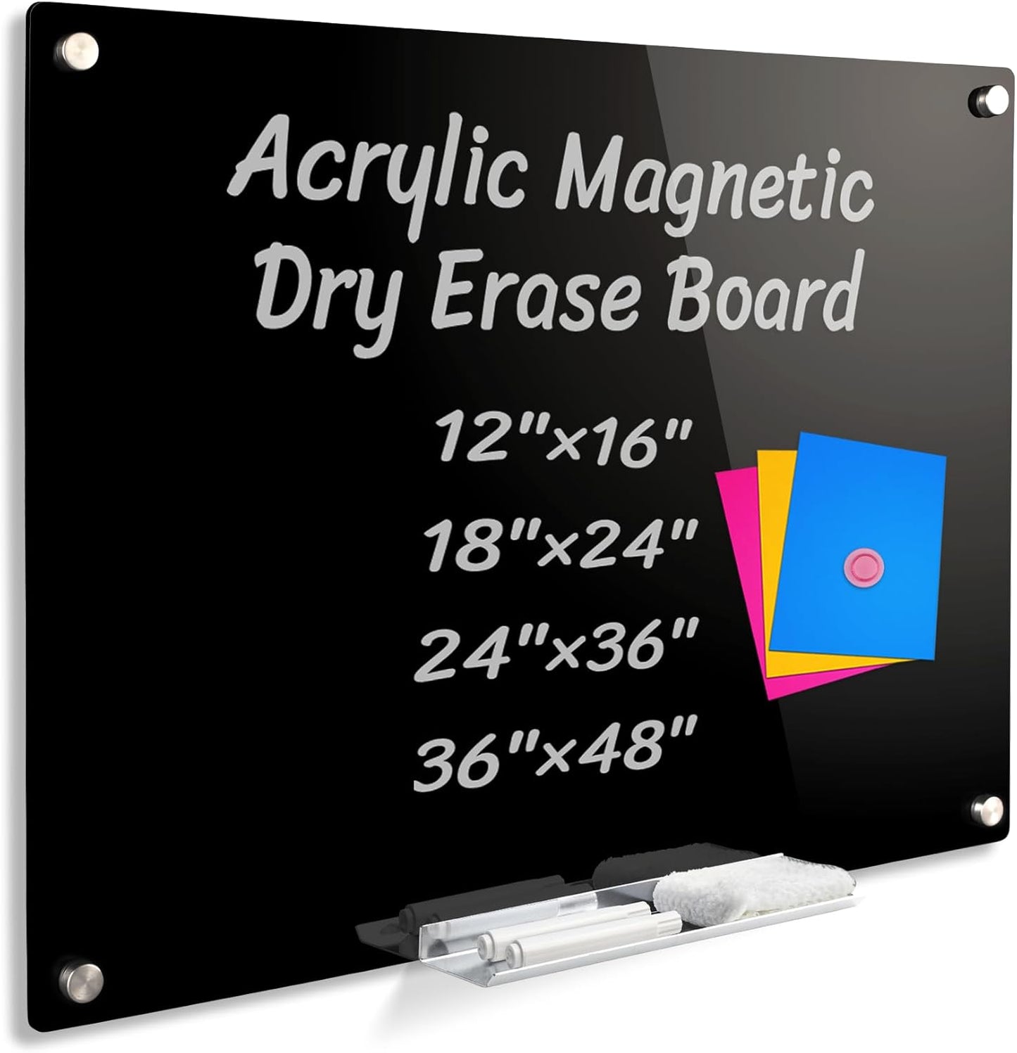 Acrylic Black Magnetic Dry Erase Board for Home and Office Use