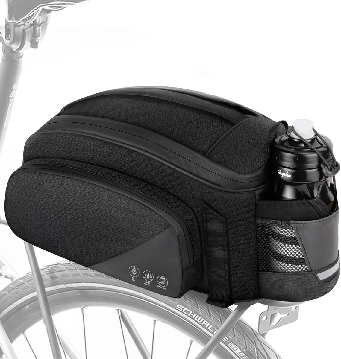 WOTOW Rear Rack Bag - 12L Waterproof Bicycle Trunk Storage