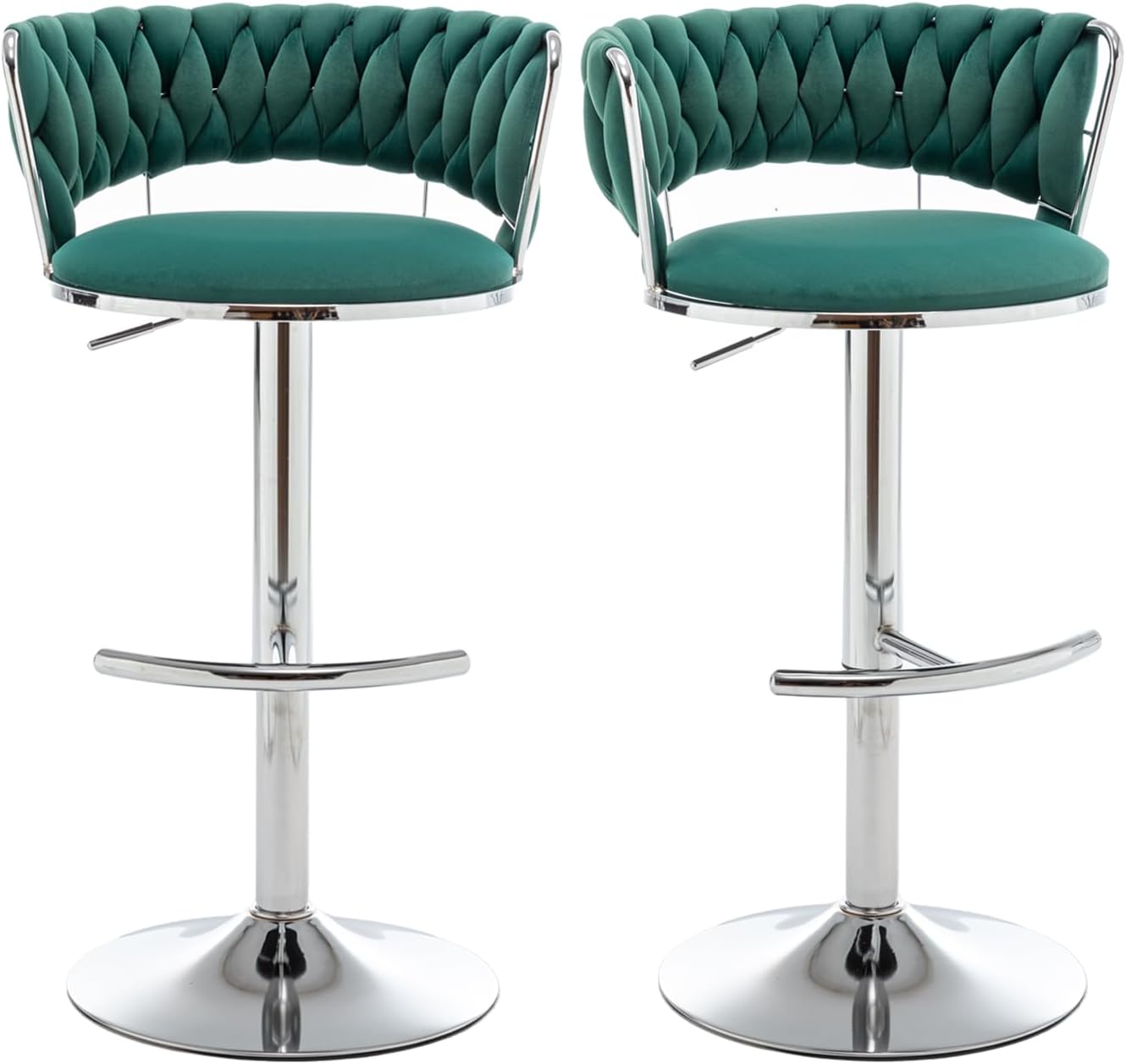 Stylish Velvet Bar Stools Set of 2 for Kitchen Island Use
