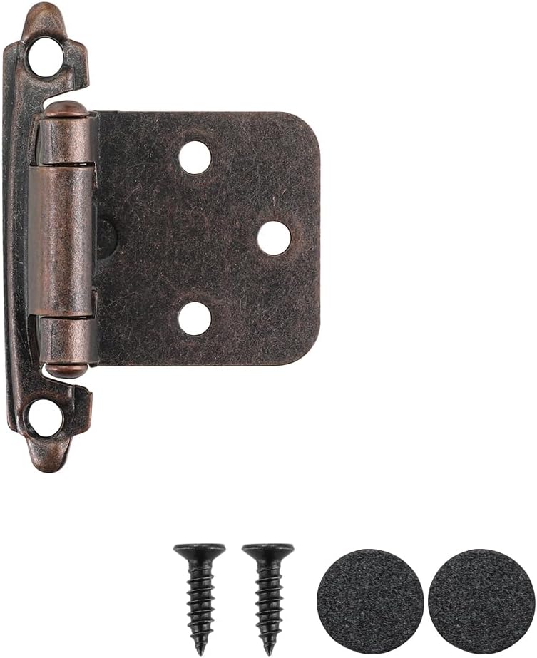 JQK 1/2 Inch Overlay Cabinet Door Hinges - 50 Pack
