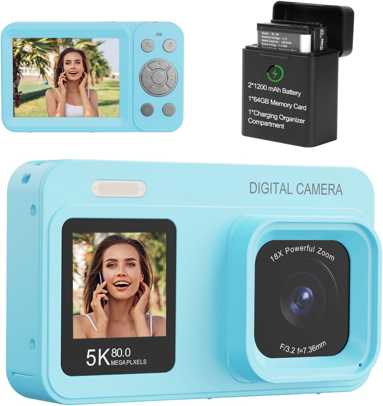Upgraded 5K Dual Screen Digital Camera for Vlog Photography