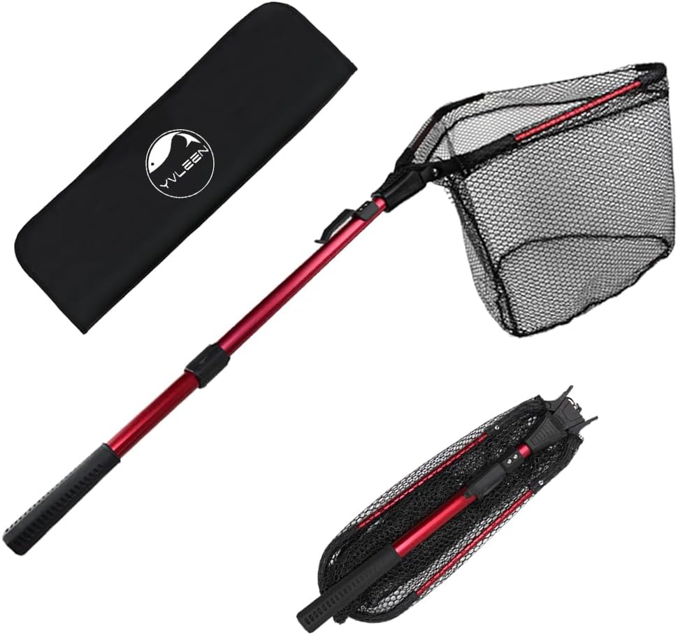 YVLEEN Telescopic Fishing Net - Aluminum Handle, Nylon Mesh
