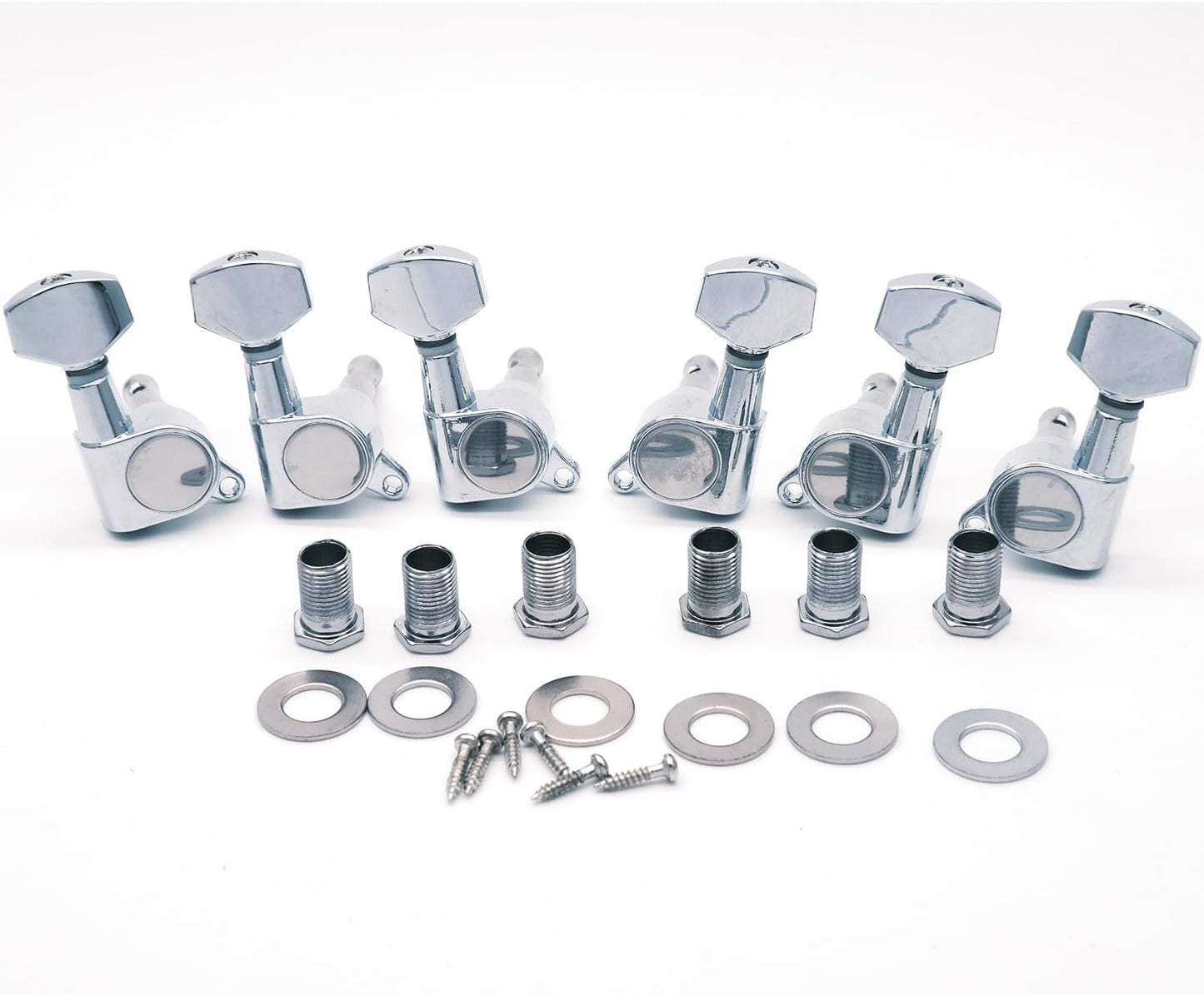 Chrome Guitar Tuning Pegs Set - Smooth Tuning!