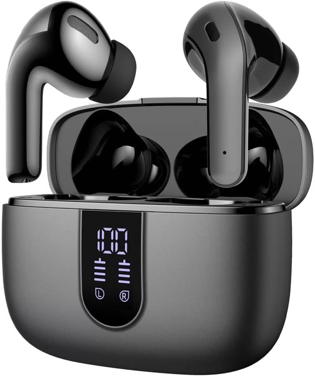 TAGRY 60Hrs Wireless Earbuds: Waterproof & Comfort Fit