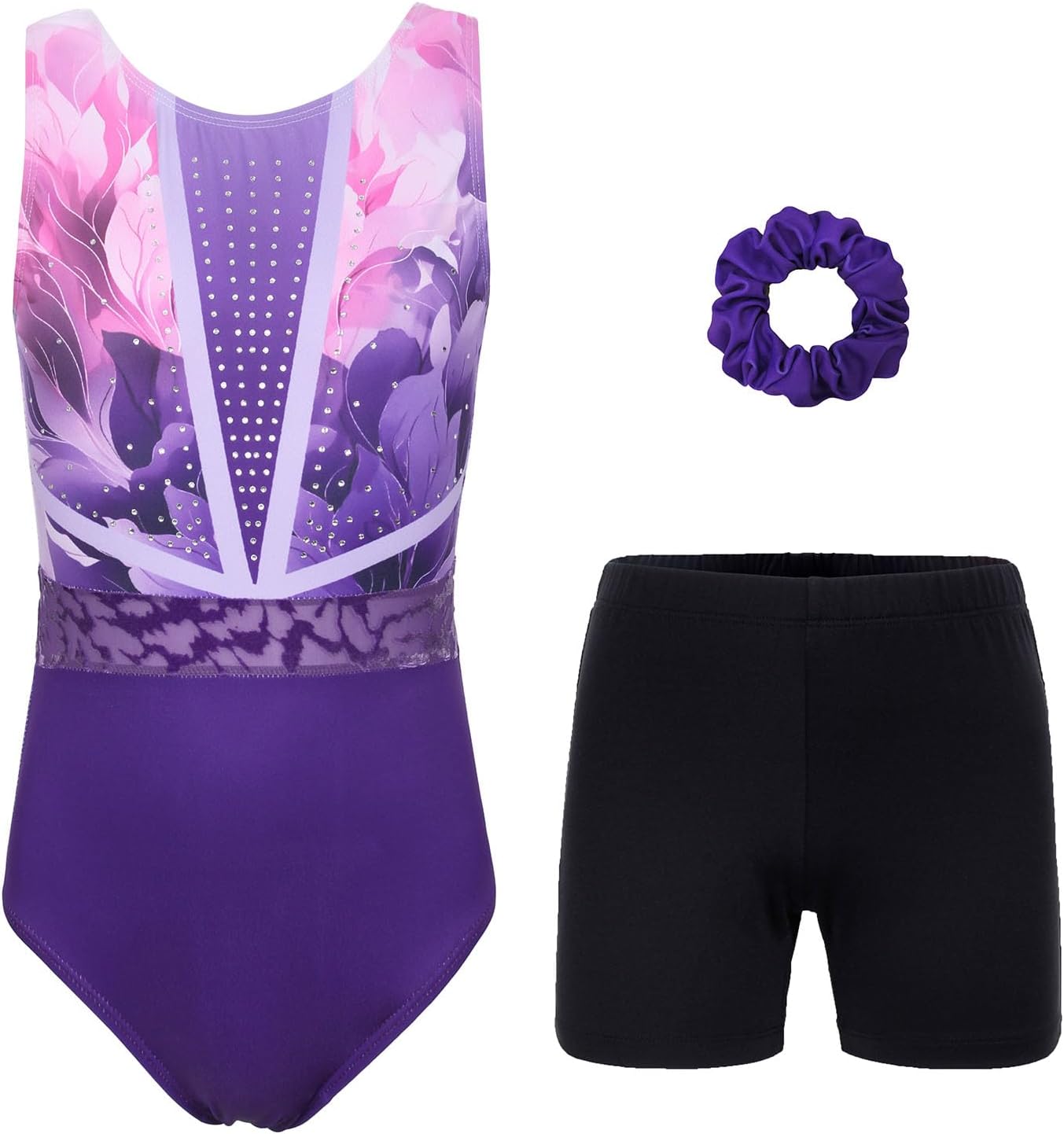 Gymnastics Leotards for Girls and Adults with Shorts Activewear