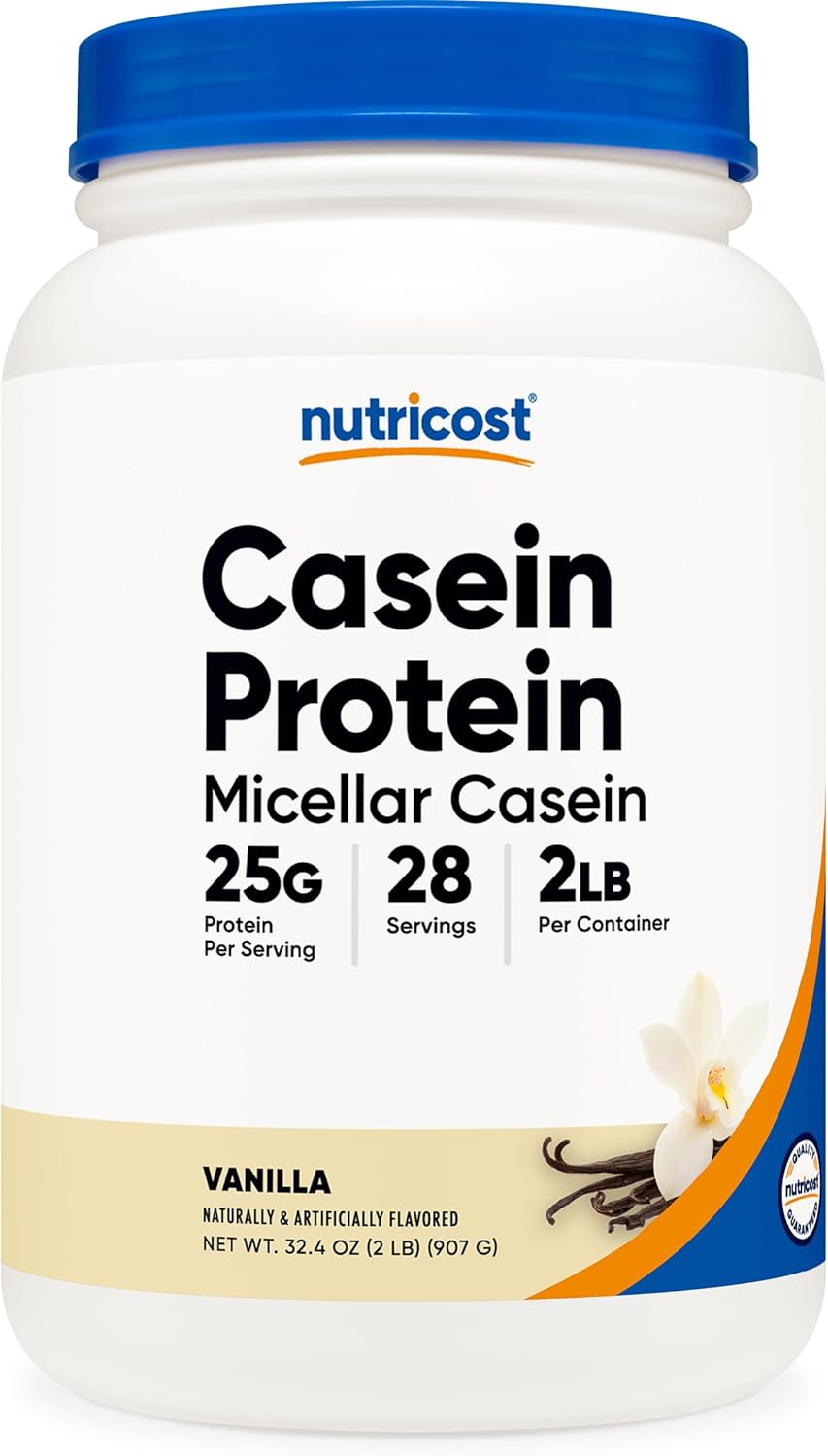 Nutricost Casein Protein Powder 2lb Vanilla - Gluten Free Option