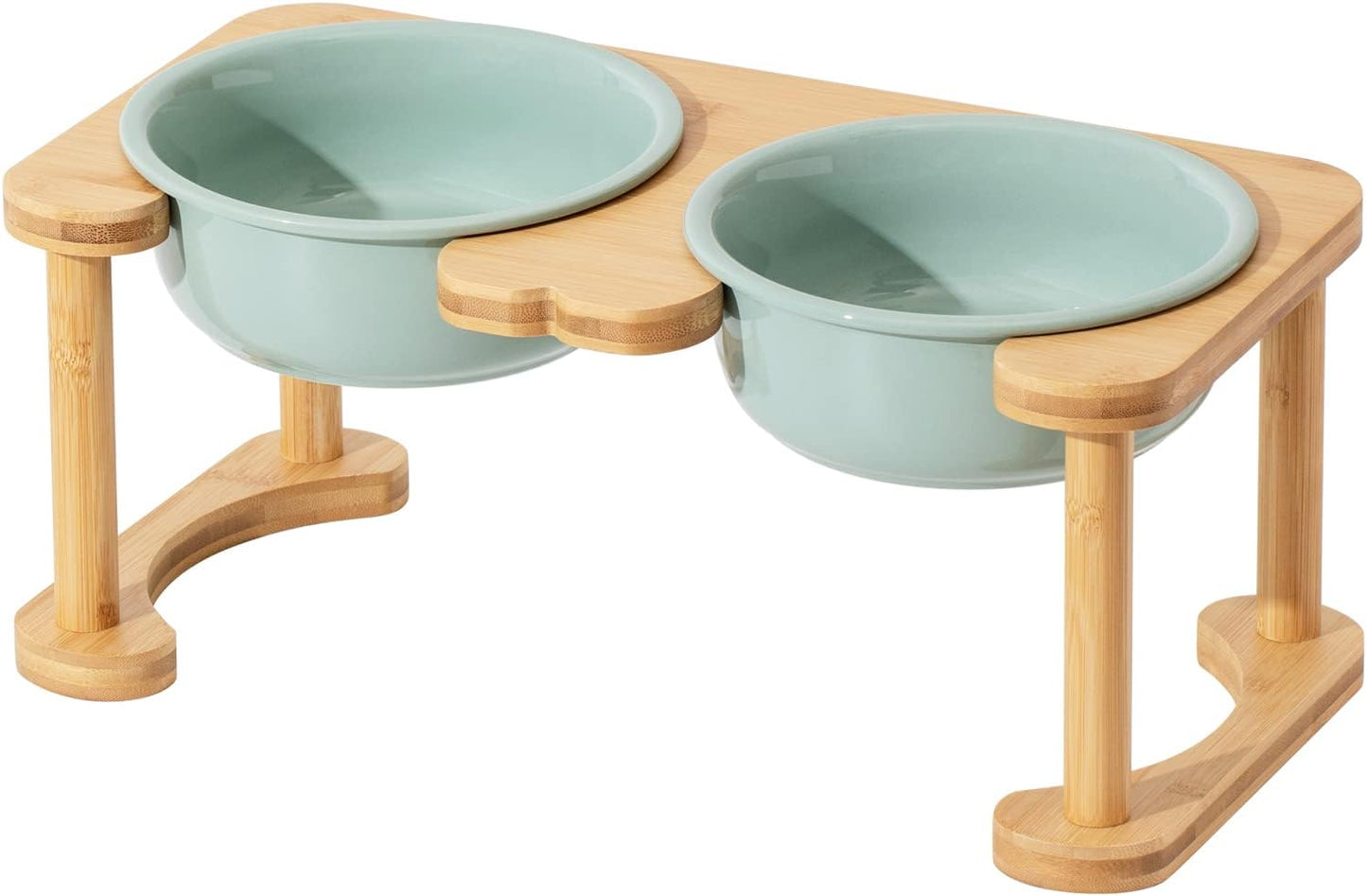Ceramics Raised Dog Bowl with Non-Slip Stand for Medium Dogs