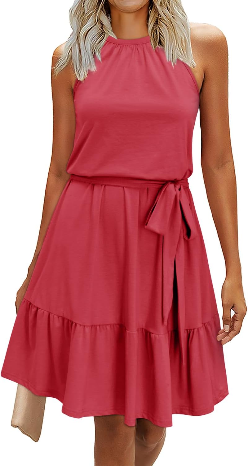 Newshows Womens Summer Dress Halter Wedding Guest Casual Beach