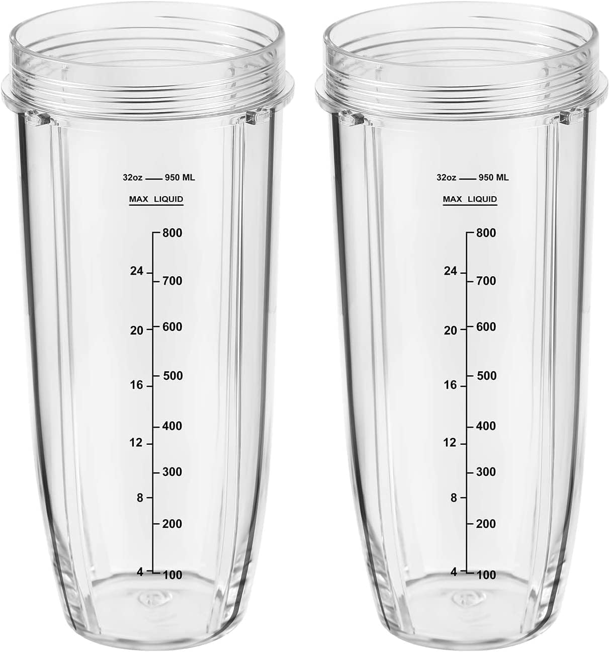 Boost Your Blend: 2-Pack 32oz Cups for Nutri Ninja Blender