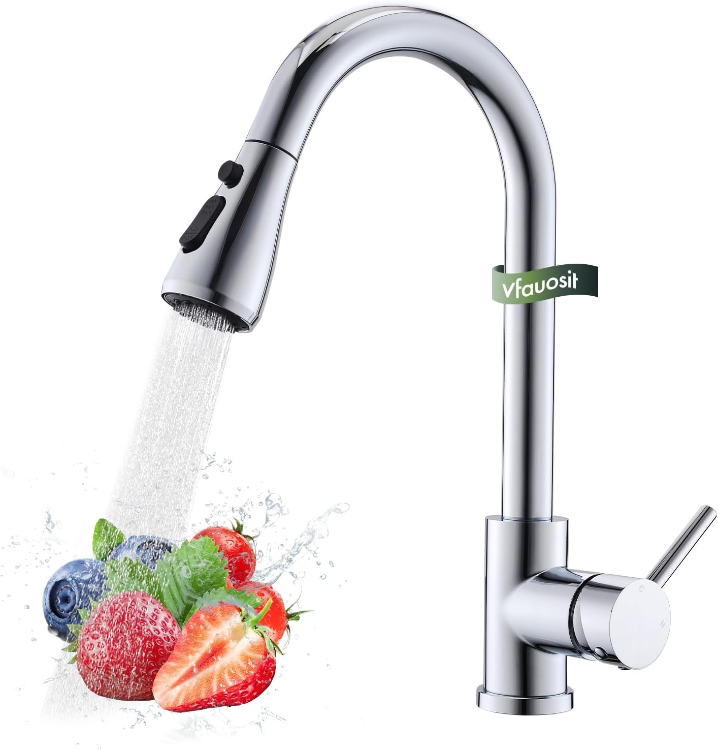 Chrome Kitchen Faucet with Sprayer for Versatile Kitchen Use