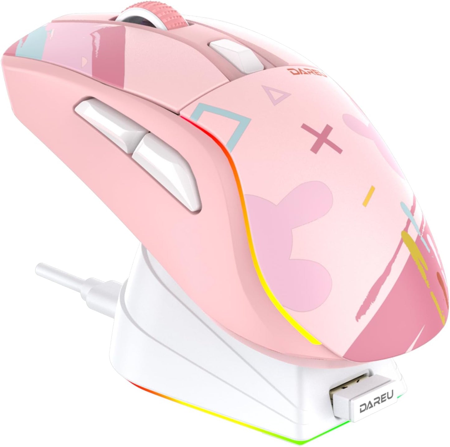 DAREU A950 Wireless Gaming Mouse with RGB Dock for Gamers