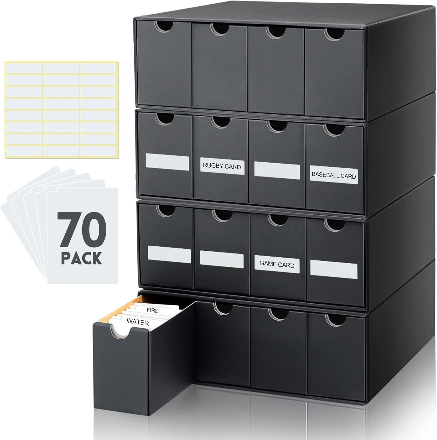 Cholemy Trading Card Storage Box for 15000+ Cards, Black