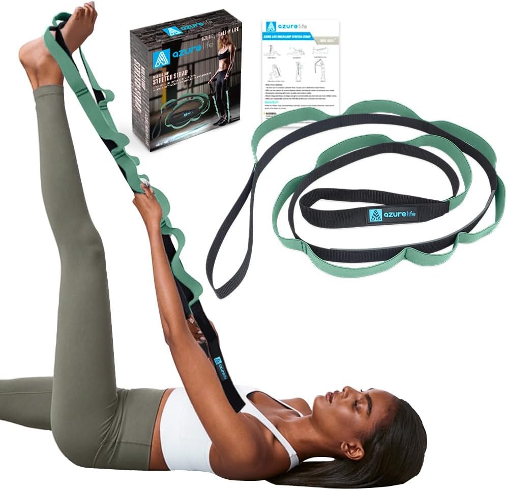 11-Loop Stretch Strap - Ultimate Flexibility! Yoga, Therapy, Dance