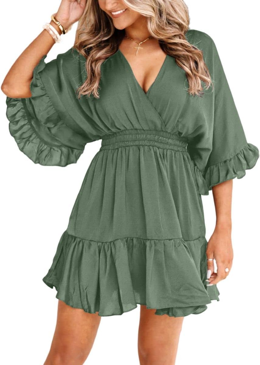 Aoysky Womens V Neck Casual Dresses for Summer Fun and Style