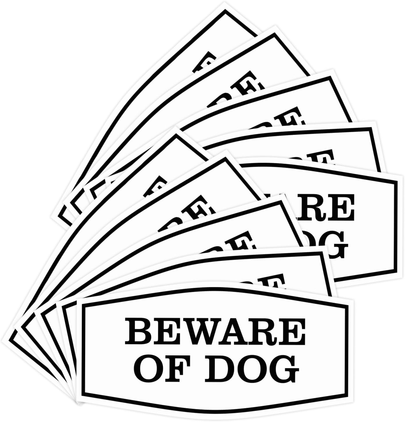 Beware of Dog Wall Sign - Durable Home Security Signs 10 Pack