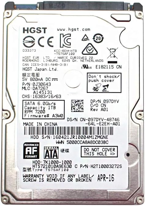 HGST 1TB HDD 7.2K RPM 2.5in SATA Hard Disk Drive Review