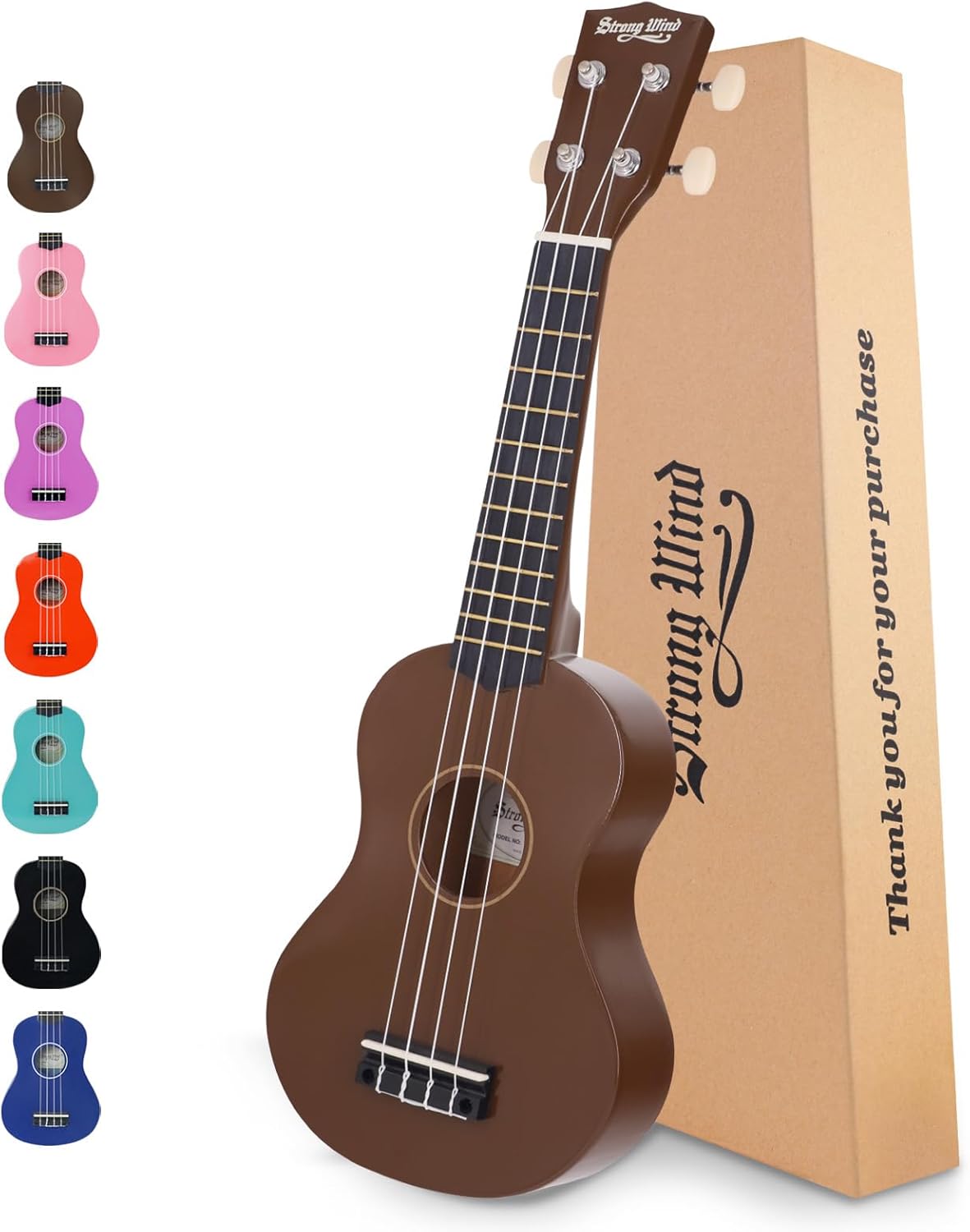 Strong Wind Soprano Ukulele 21 Inch for Beginners and Teens